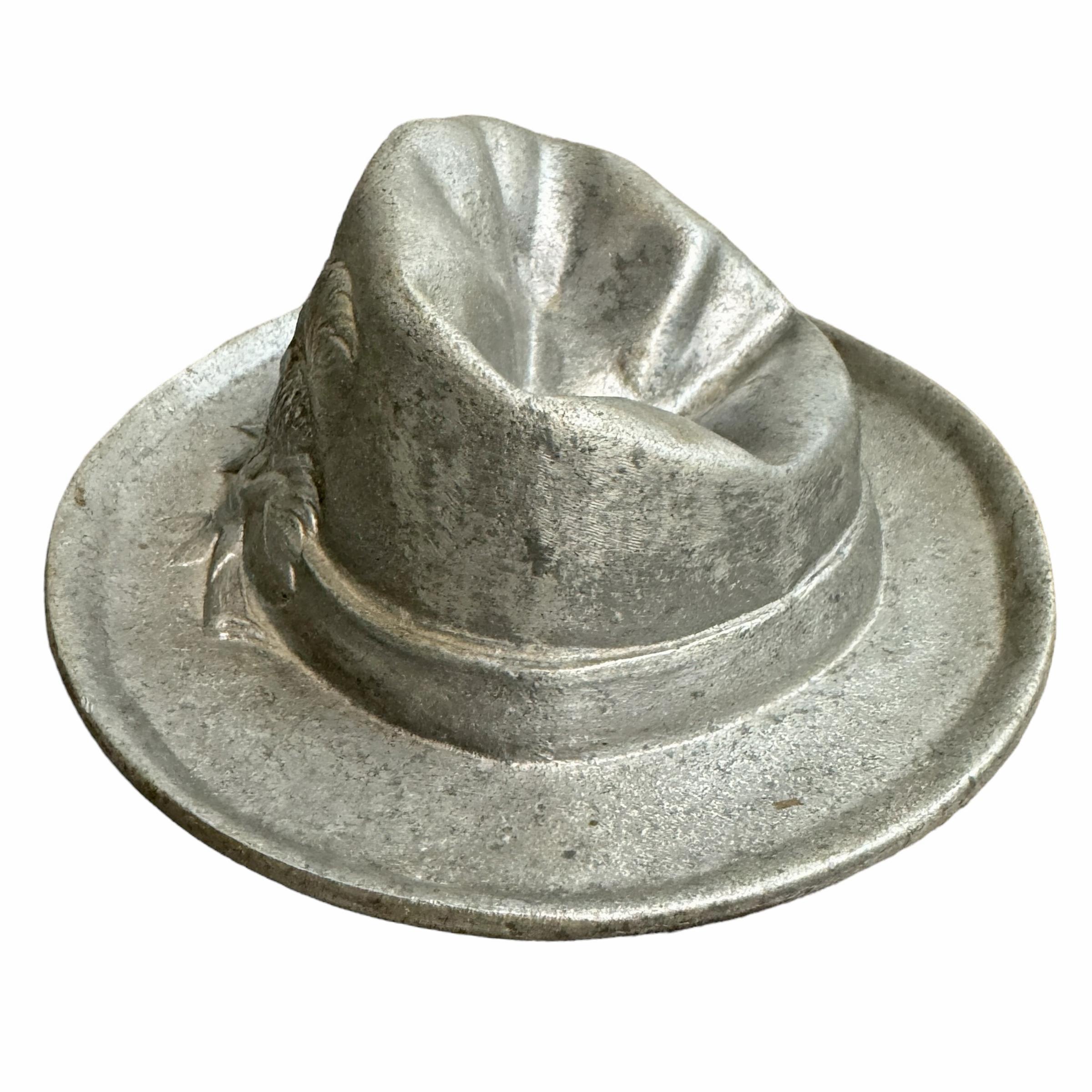 Pewter Tyrolean Hat Catchall  For Sale 2