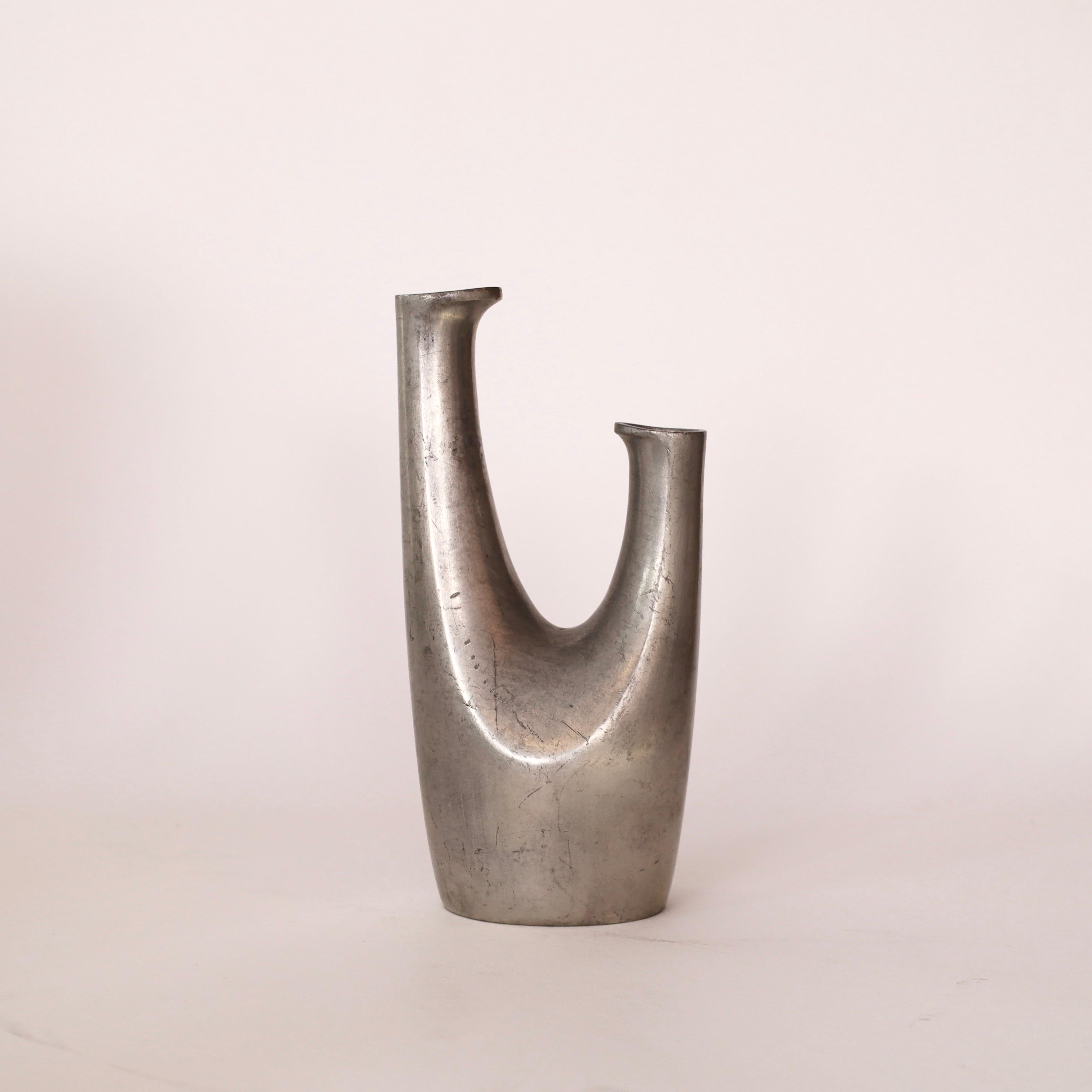 Pewter Vase by designed by Ellen Schlanbush for Just Andersen, 1950s, Denmark In Good Condition For Sale In Værløse, DK
