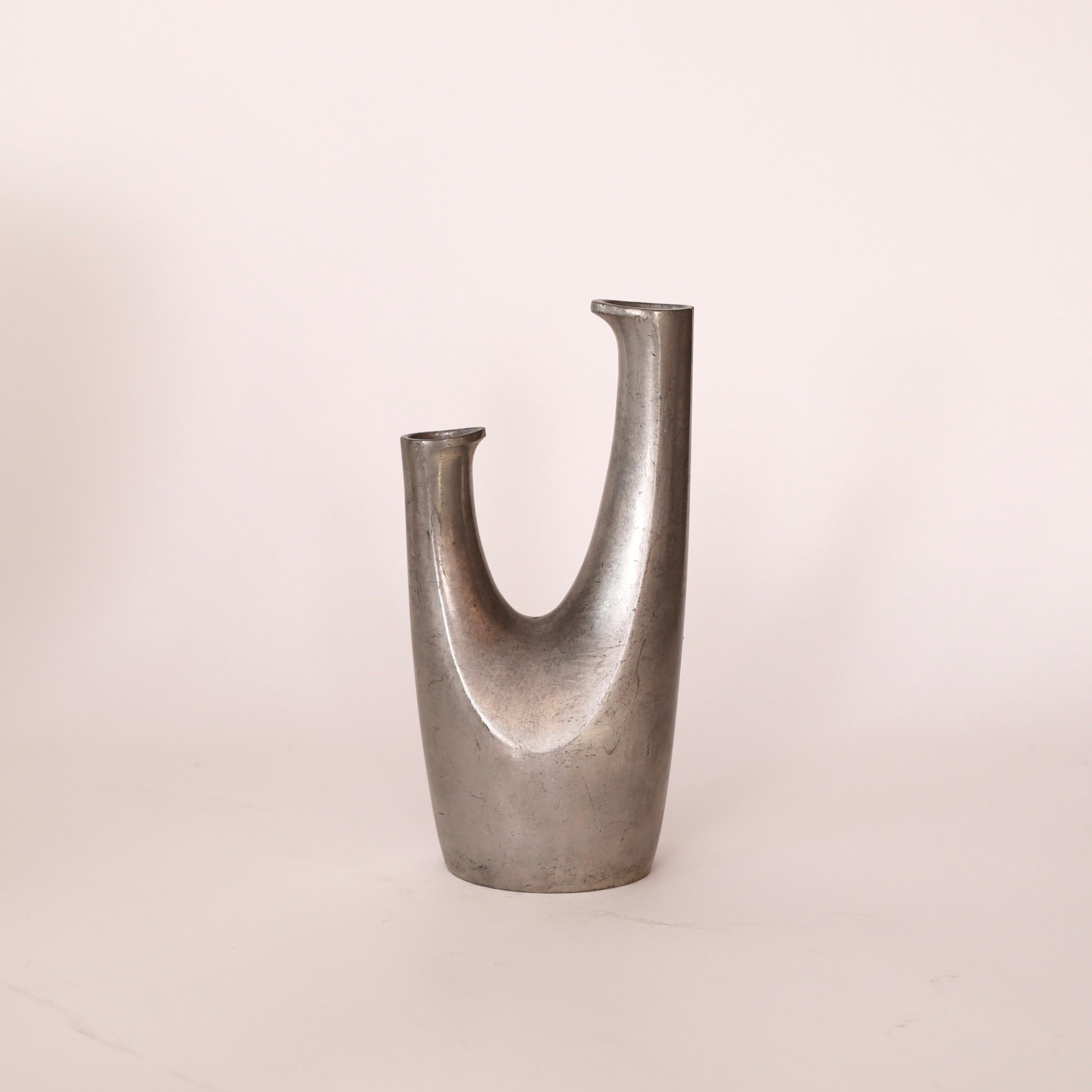 Mid-20th Century Pewter Vase by designed by Ellen Schlanbush for Just Andersen, 1950s, Denmark For Sale