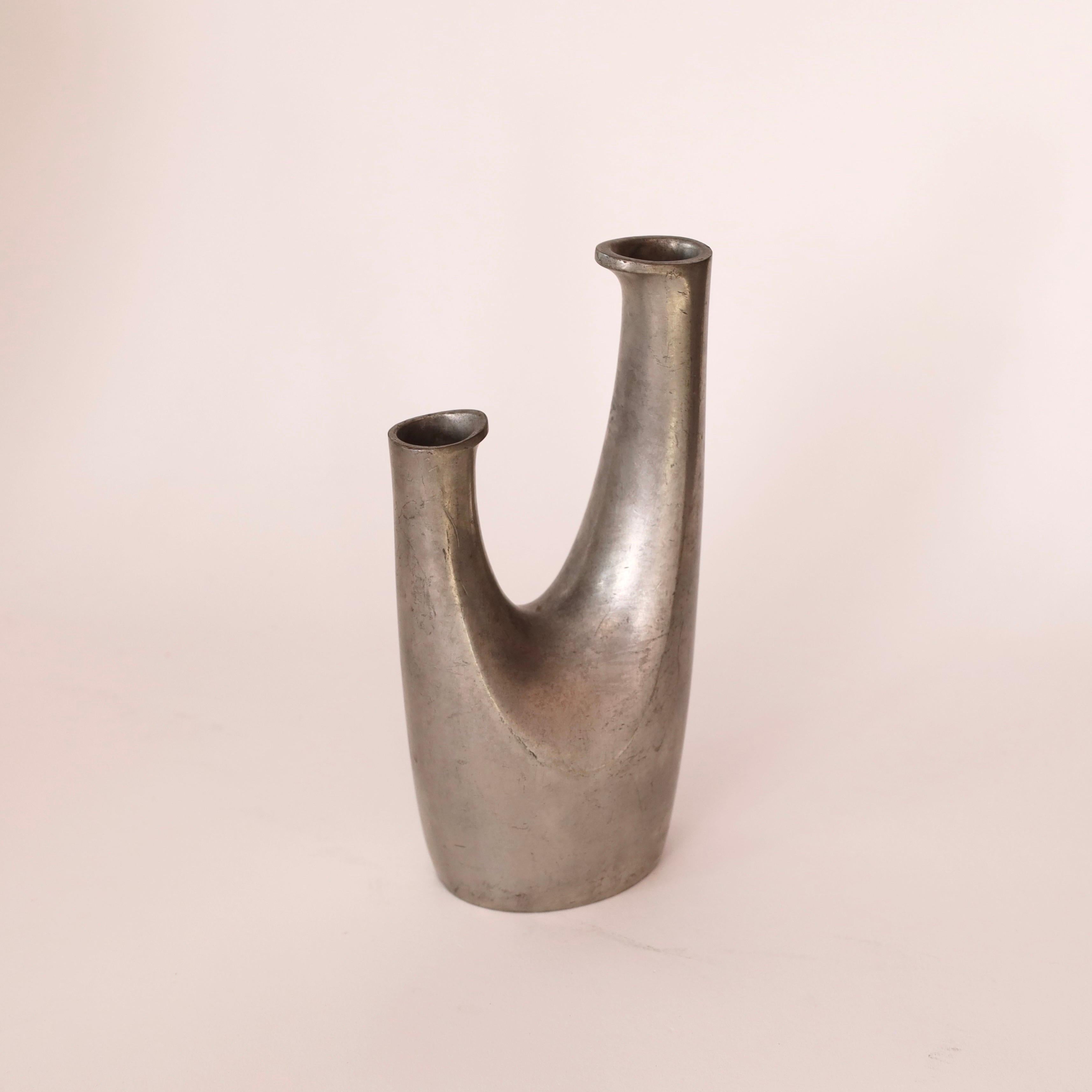 Pewter Vase by designed by Ellen Schlanbush for Just Andersen, 1950s, Denmark For Sale 1