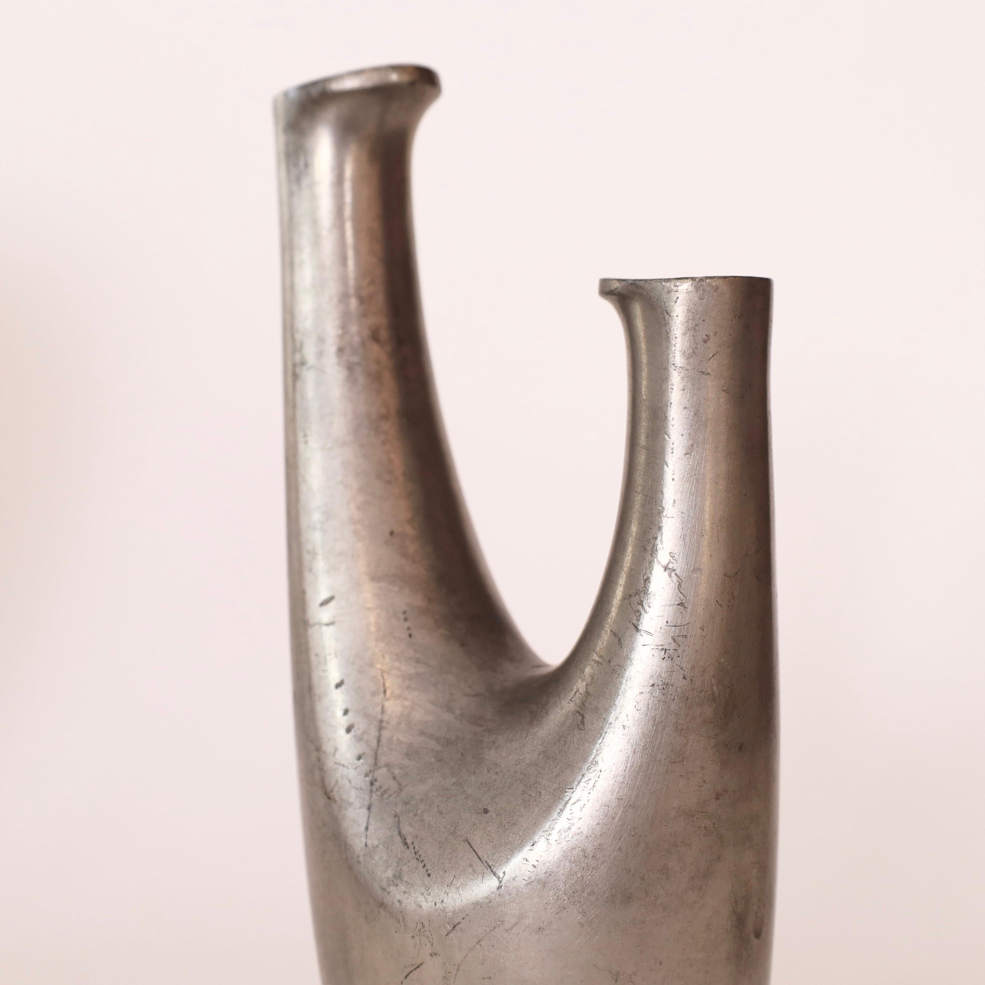 Pewter Vase by designed by Ellen Schlanbush for Just Andersen, 1950s, Denmark For Sale 2