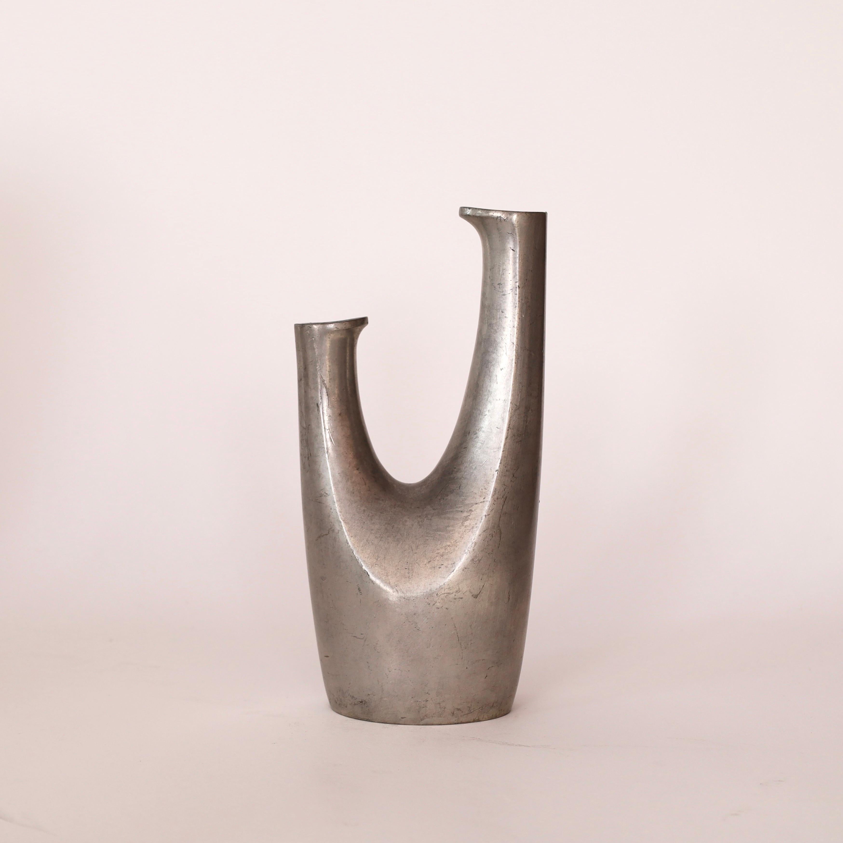 Pewter Vase by designed by Ellen Schlanbush for Just Andersen, 1950s, Denmark For Sale 4