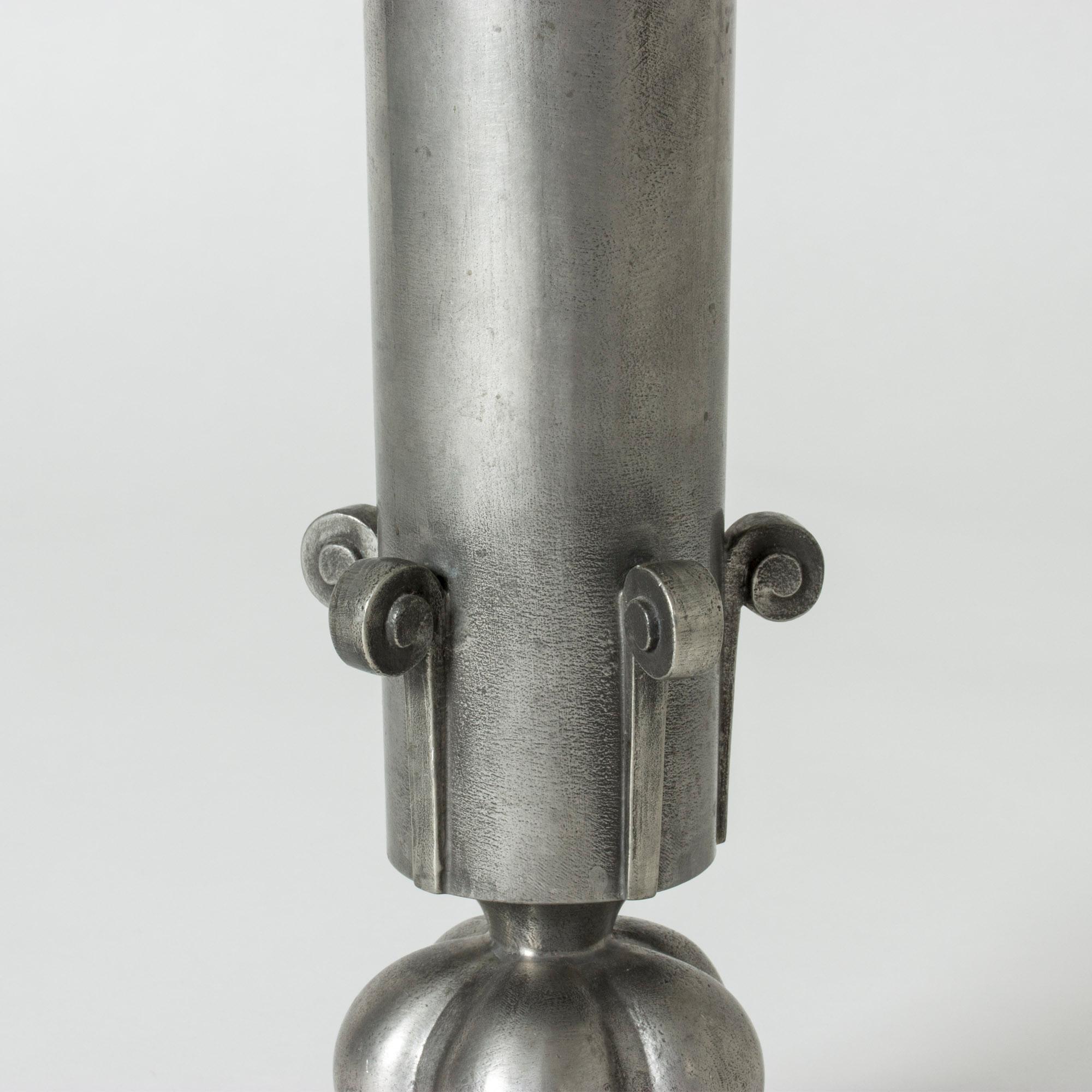 Swedish Pewter Vase by Edvin Ollers, Designed in 1936