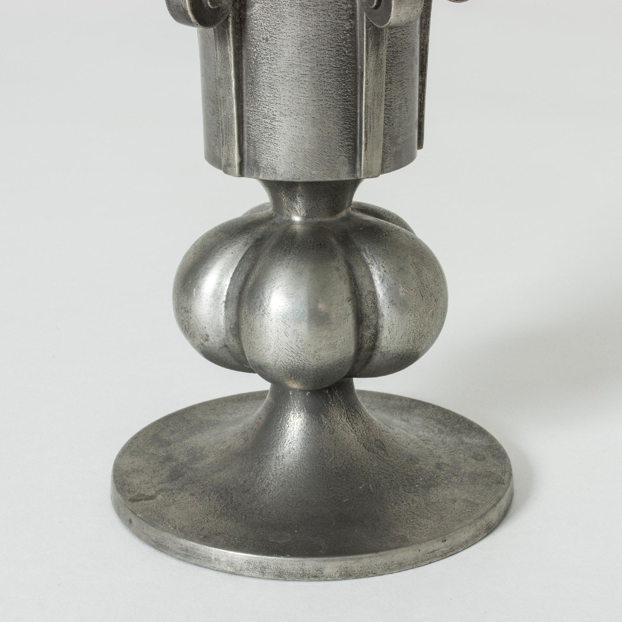 Pewter Vase by Edvin Ollers, Designed in 1936 In Good Condition In Stockholm, SE