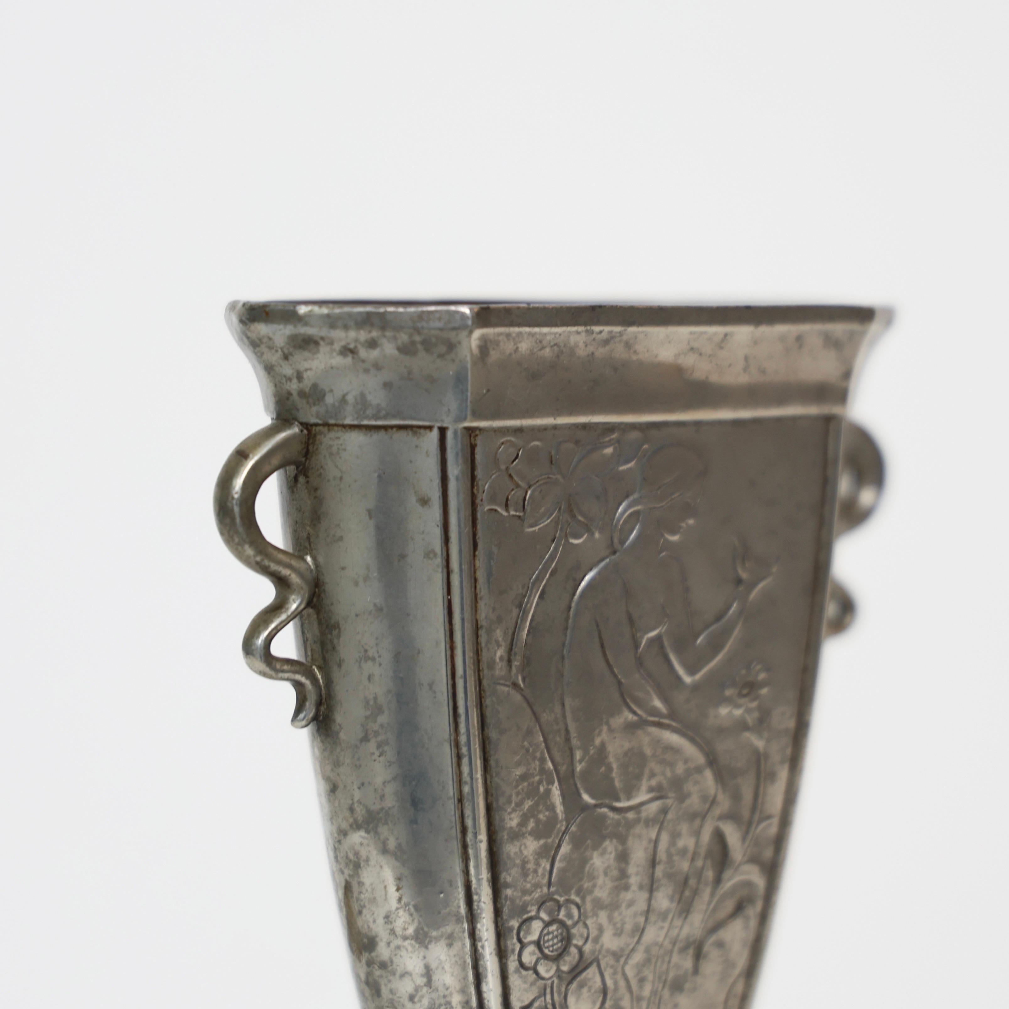 Pewter Vase by Just Andersen, 1920s, Denmark (Art déco) im Angebot
