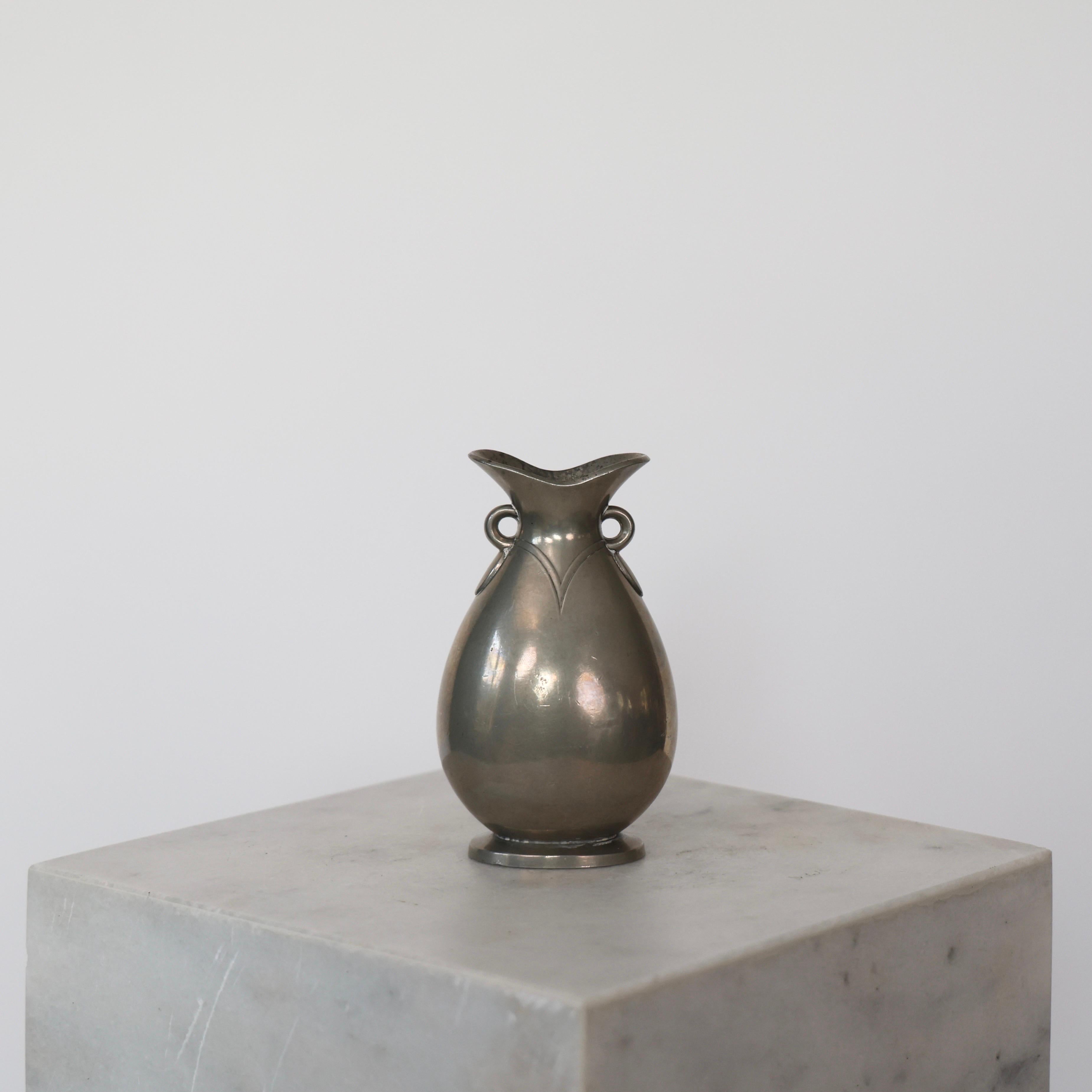 Danish Pewter Vase by Just Andersen, 1920s, Denmark For Sale