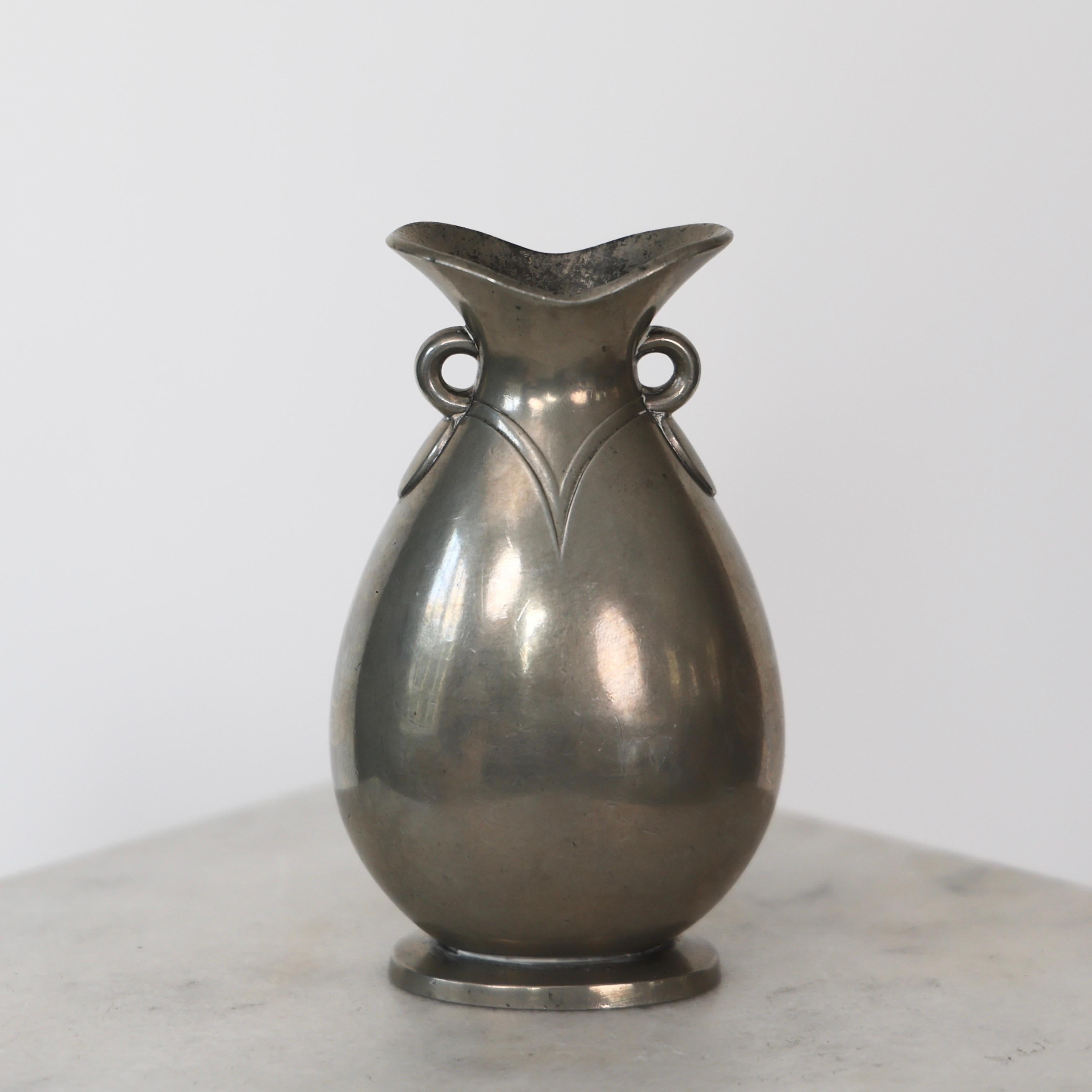 Early 20th Century Pewter Vase by Just Andersen, 1920s, Denmark For Sale