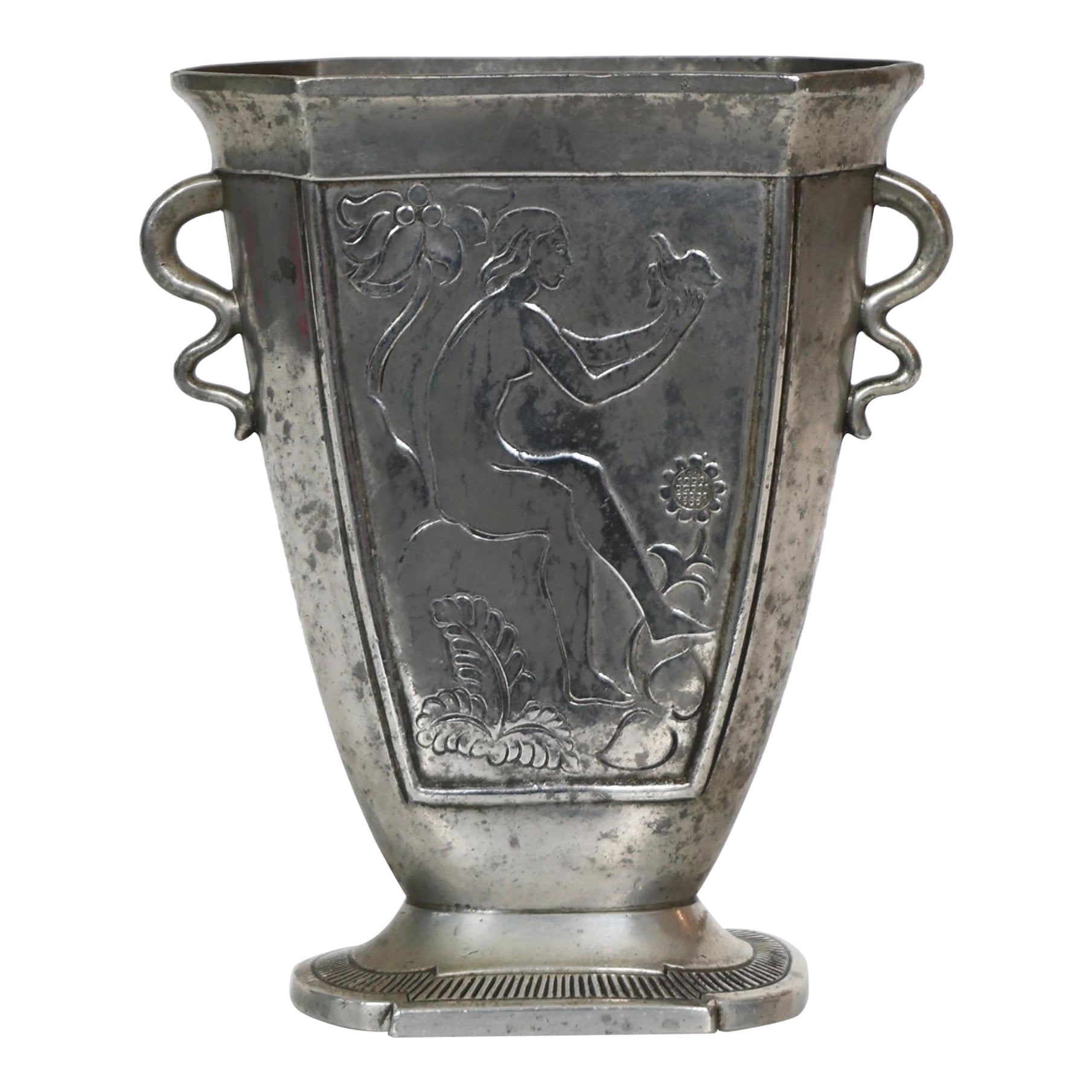 Pewter Vase by Just Andersen, 1920s, Denmark