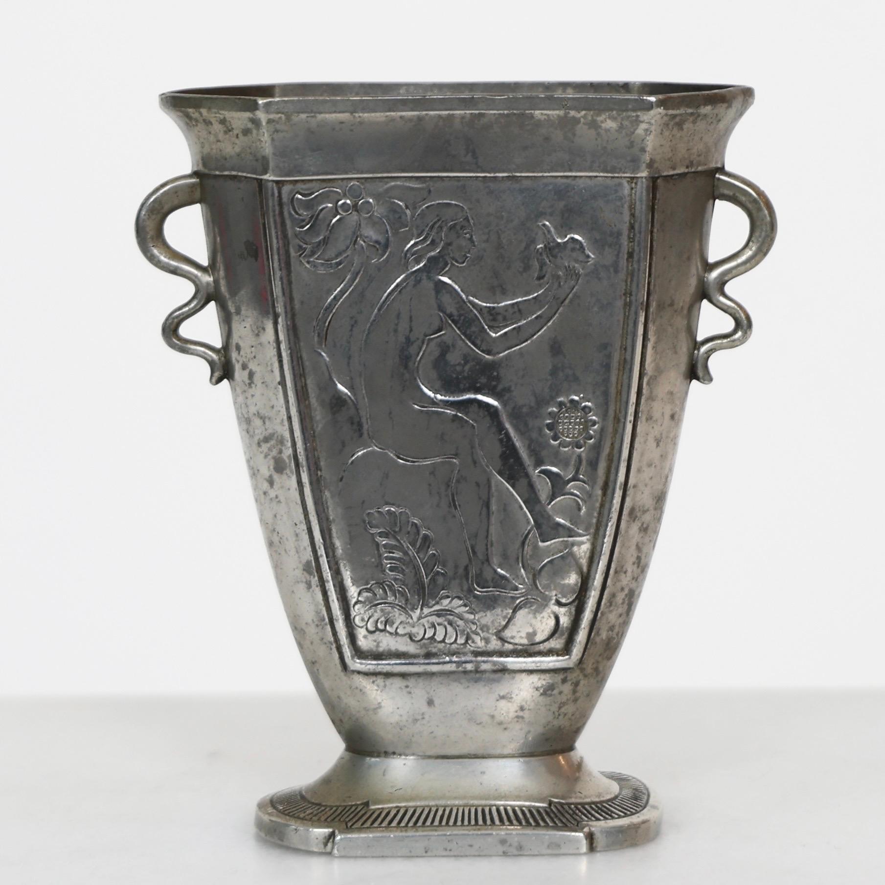 Pewter Vase by Just Andersen, 1920s, Denmark