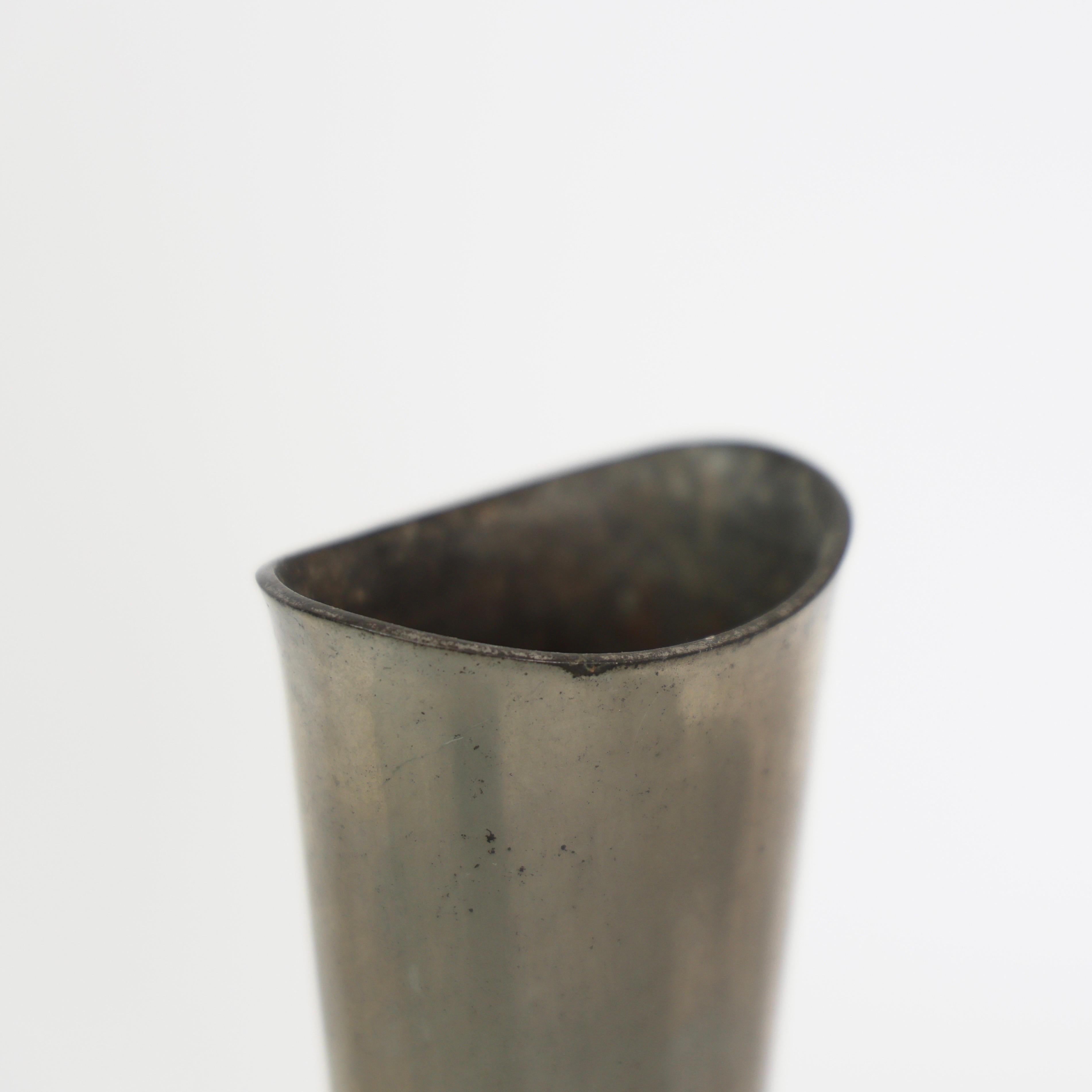 Vase en étain par Just Andersen, années 1950, Danemark en vente 4