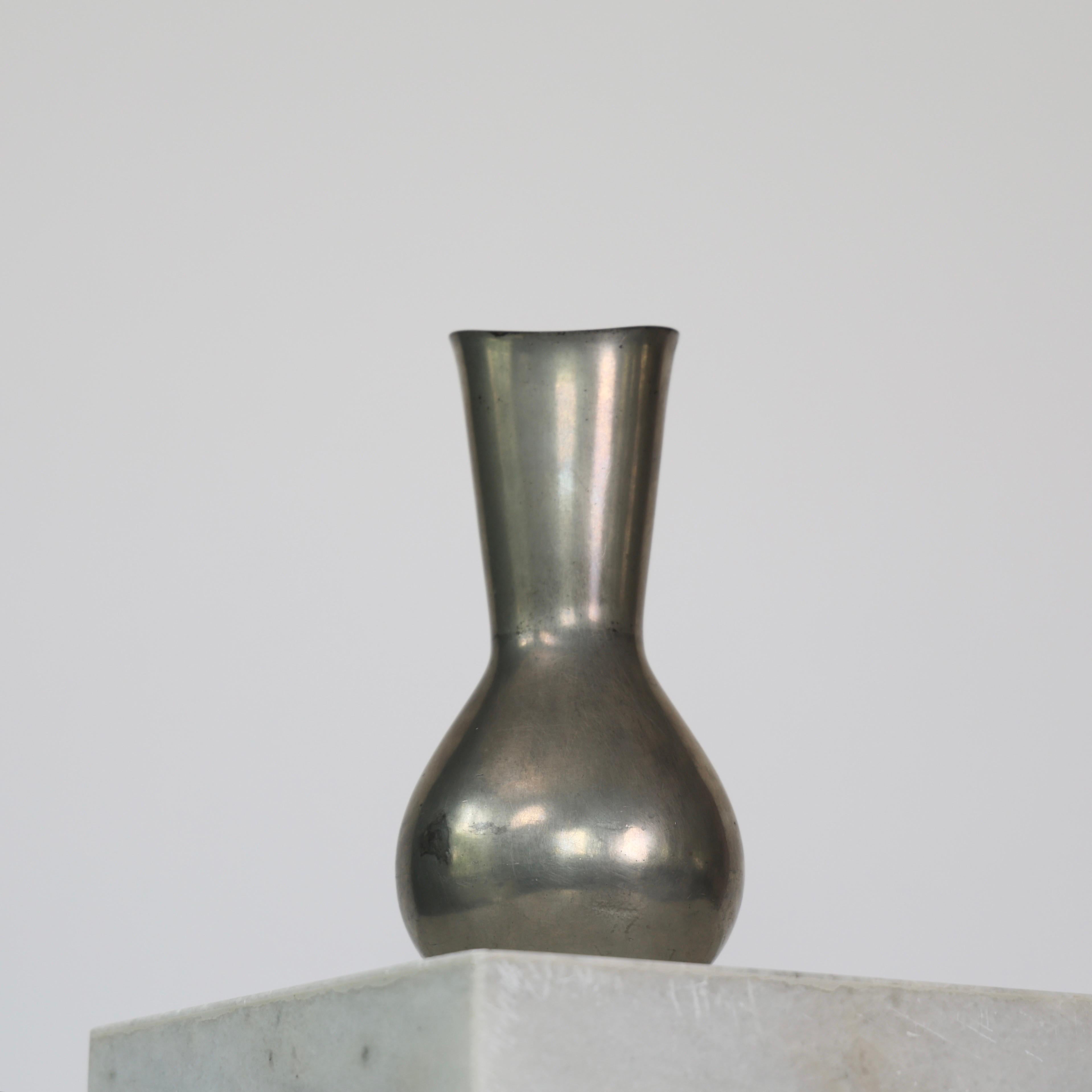 Métal Vase en étain par Just Andersen, années 1950, Danemark en vente