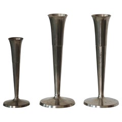 Pewter Vase Trio by Ellen Schlanbush for Just Andersen, 1950s, Denmark