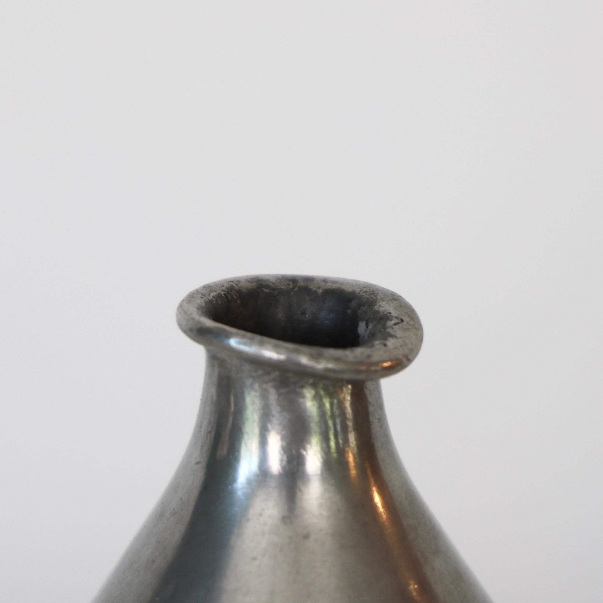 Pewter Vase Trio designed by Ellen Schlanbush for Just Andersen, 1940s, Denmark For Sale 2