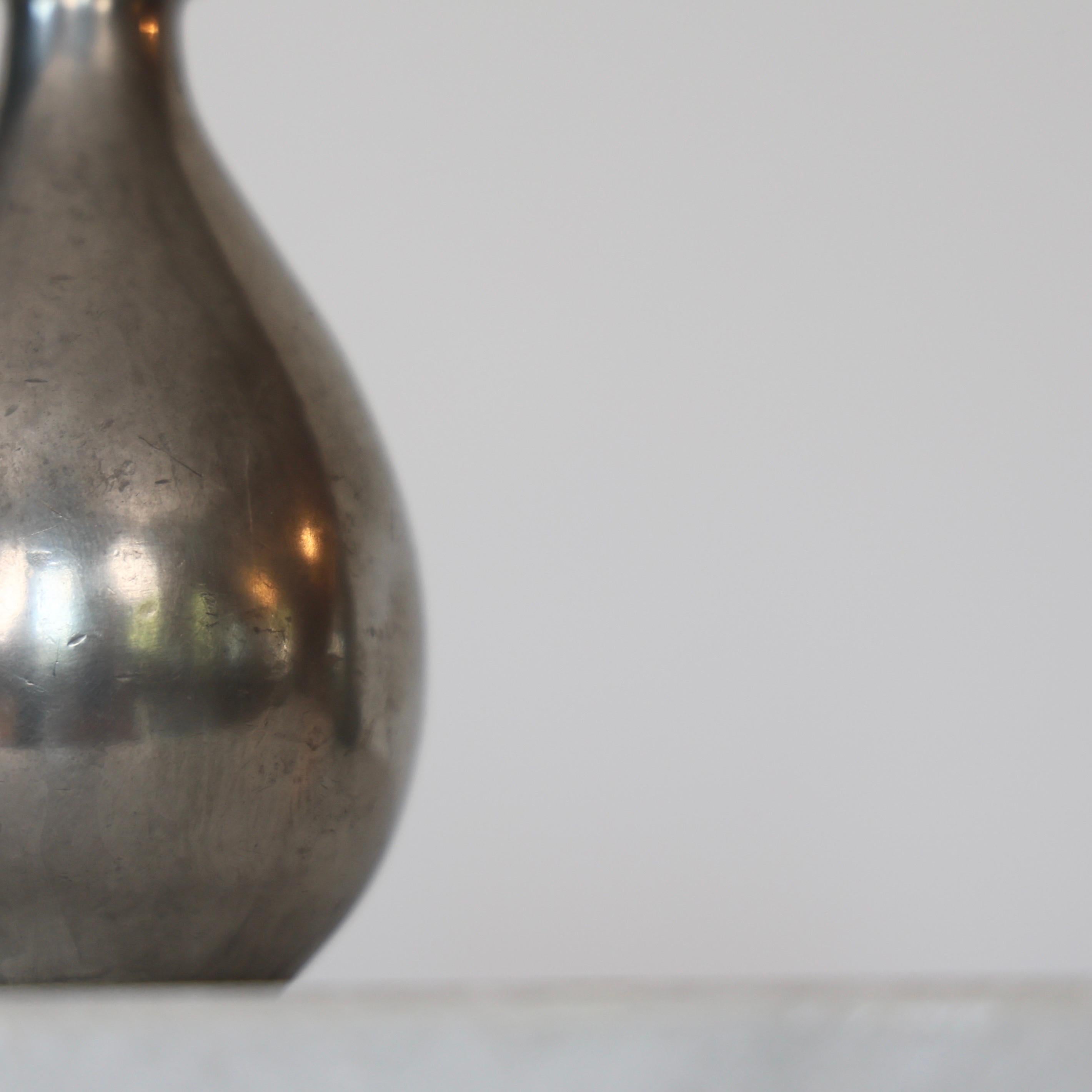 Pewter Vase Trio designed by Ellen Schlanbush for Just Andersen, 1940s, Denmark For Sale 4