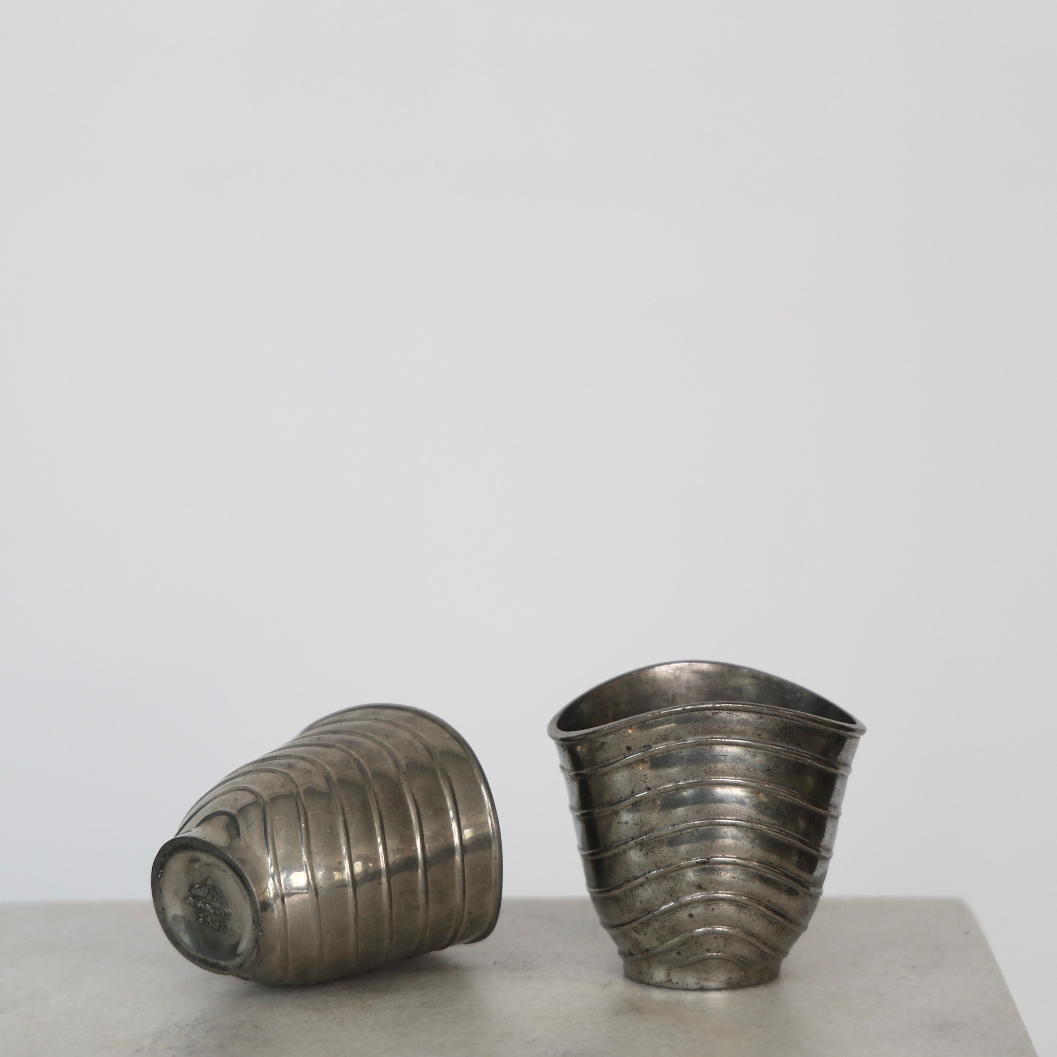Pewter Vases by Ellen Schlanbush for Just Andersen, 1950s, Denmark In Good Condition For Sale In Værløse, DK