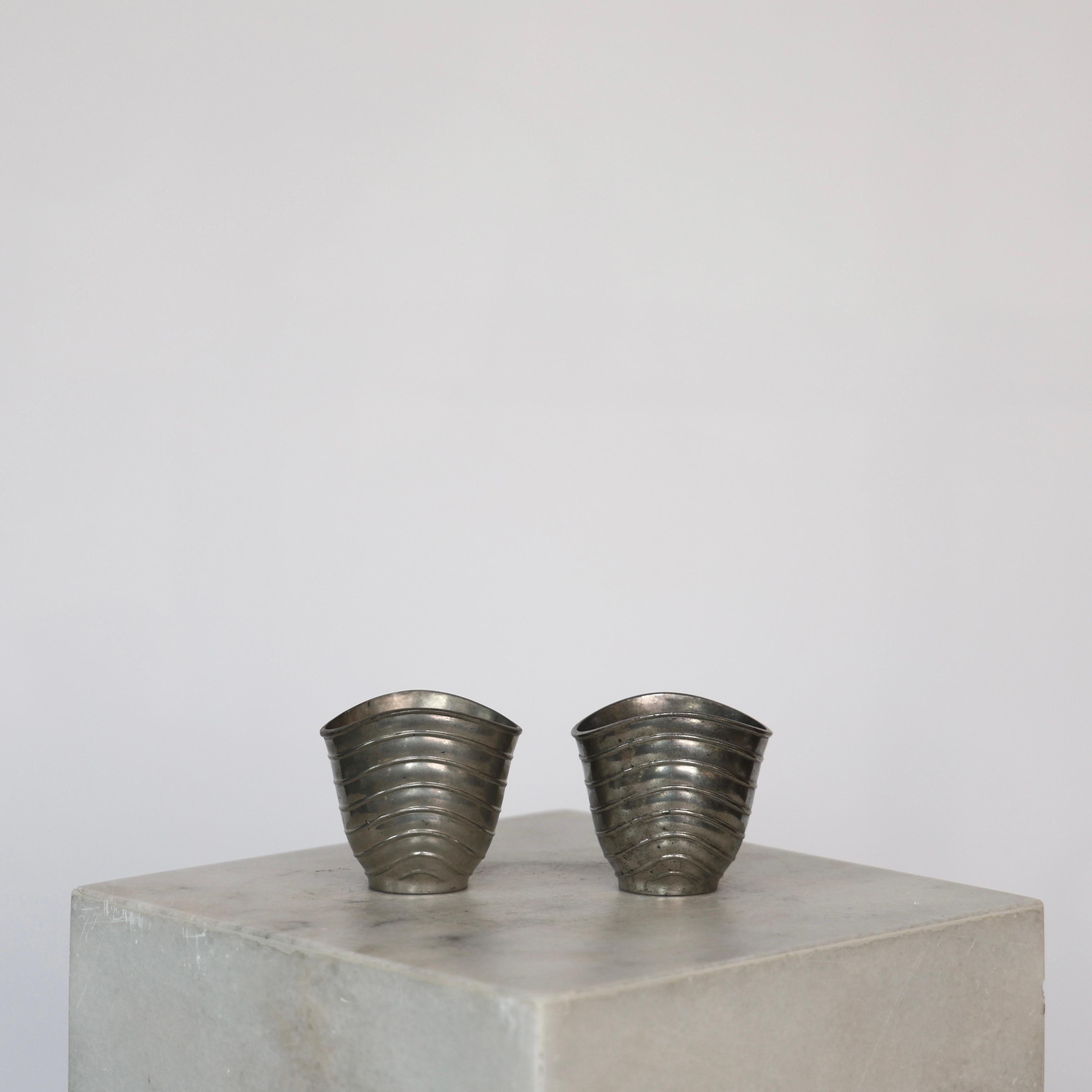 Pewter Vases by Ellen Schlanbush for Just Andersen, 1950s, Denmark For Sale 2