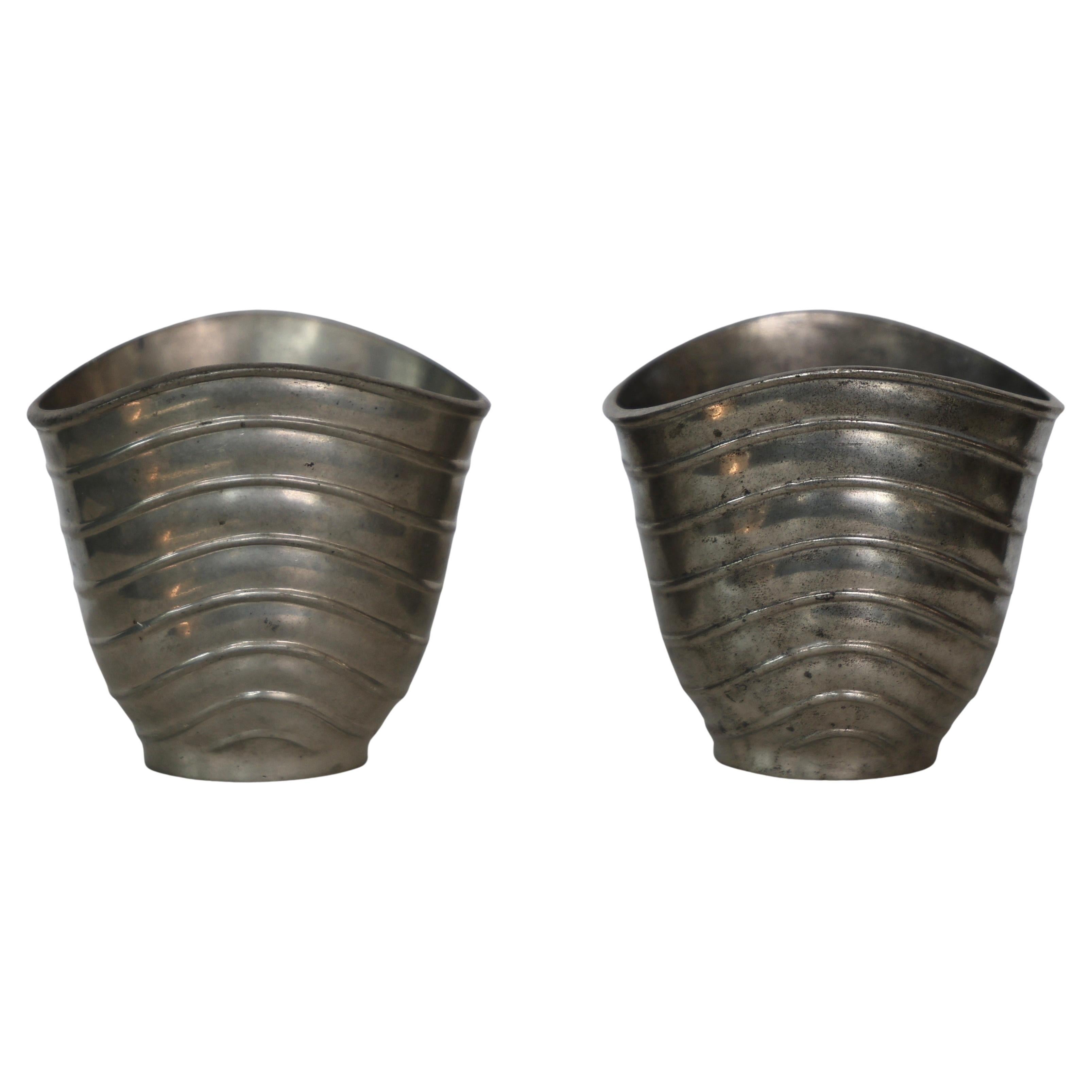 Pewter Vases by Ellen Schlanbush for Just Andersen, 1950s, Denmark For Sale