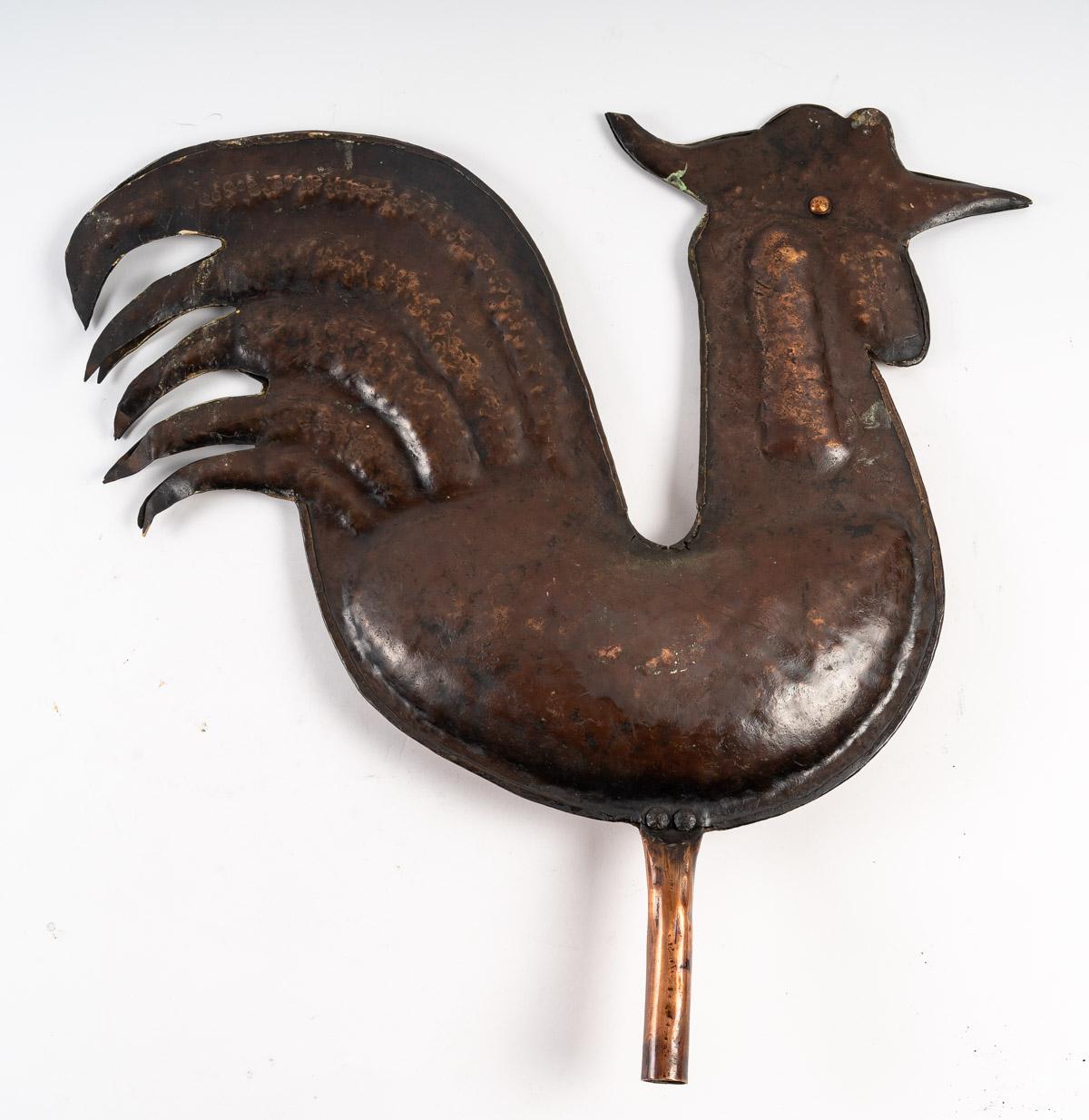 Pewter weathervane representing a Rooster
French work from the second half of the 18th century 
Measures: Height : 52 cm / Width : 52 cm.