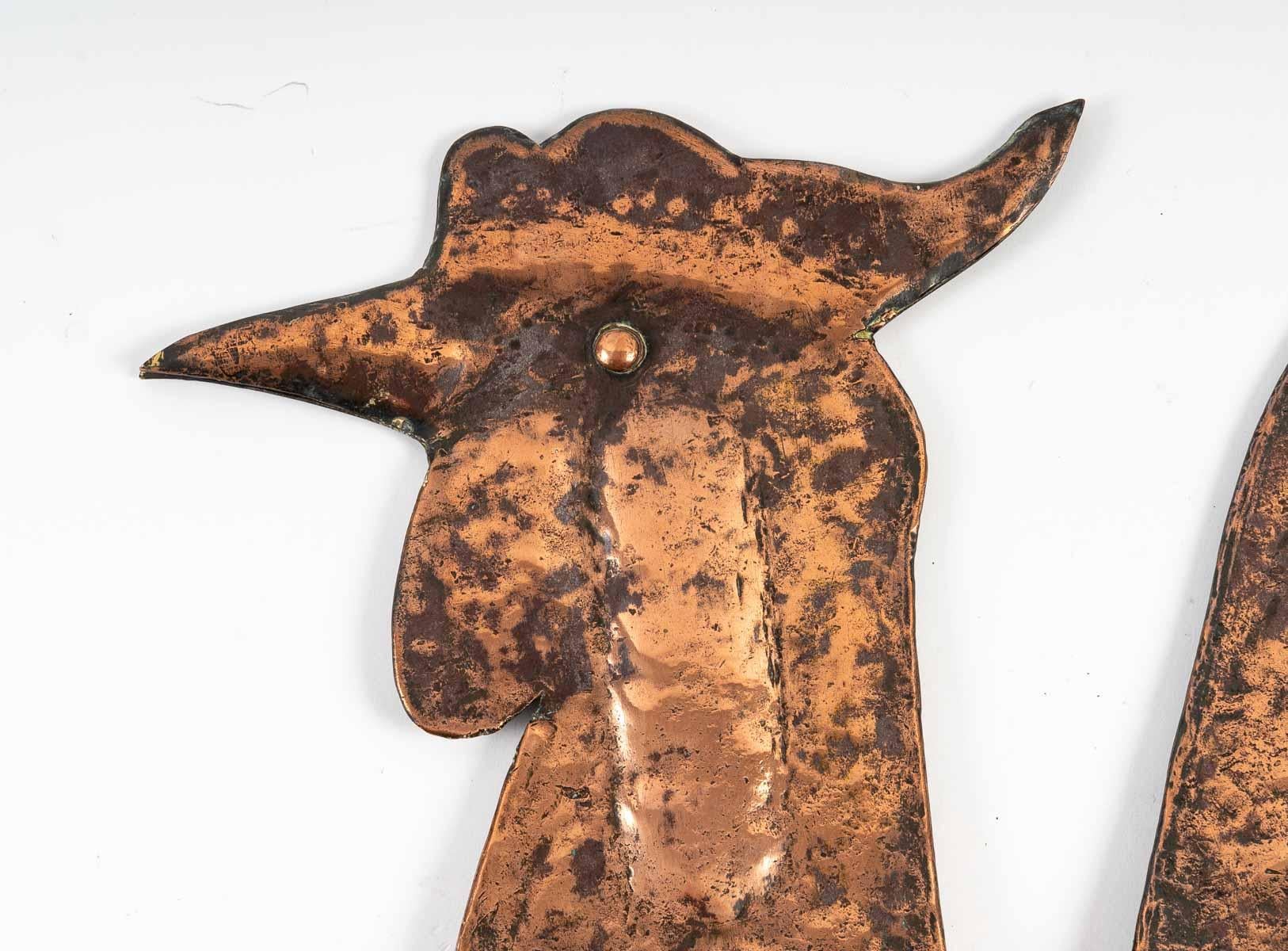 18th Century Pewter Weathervane Representing a Rooster