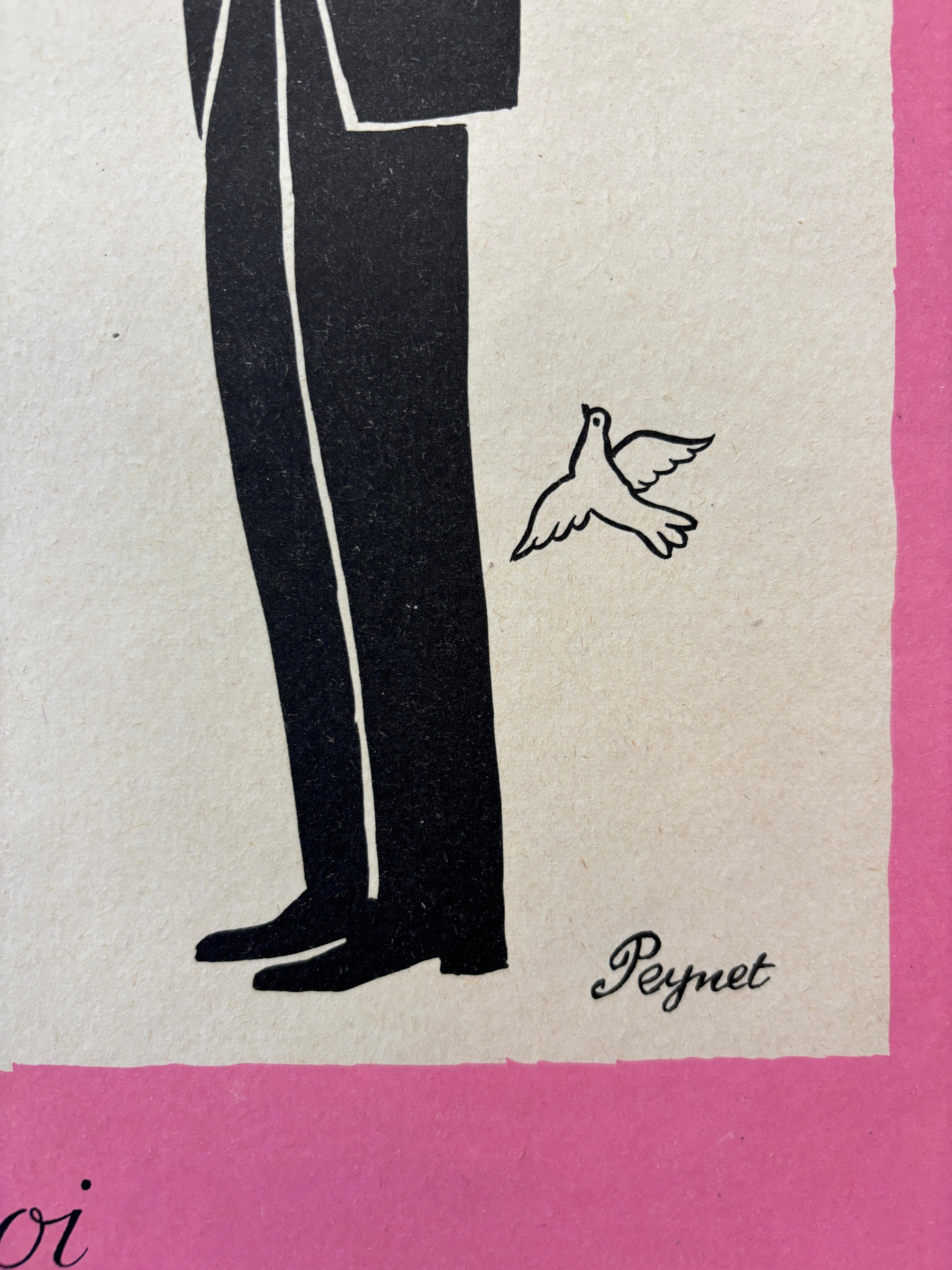 Mid-20th Century Peynet ‘Le Langage Des Fleurs’ Original Vintage Poster, C. 1970 For Sale