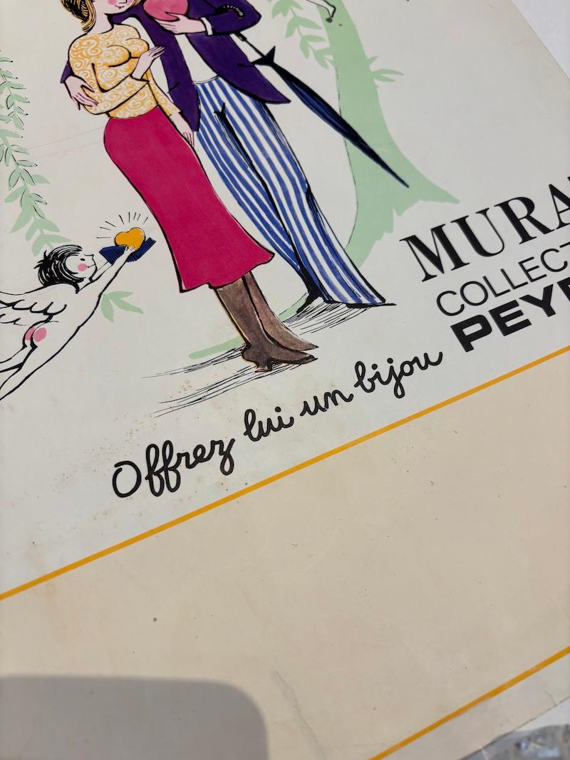 Modern Peynet ‘Saint Valentine’ Murat Collection Original Vintage Poster, Circa 1970  For Sale