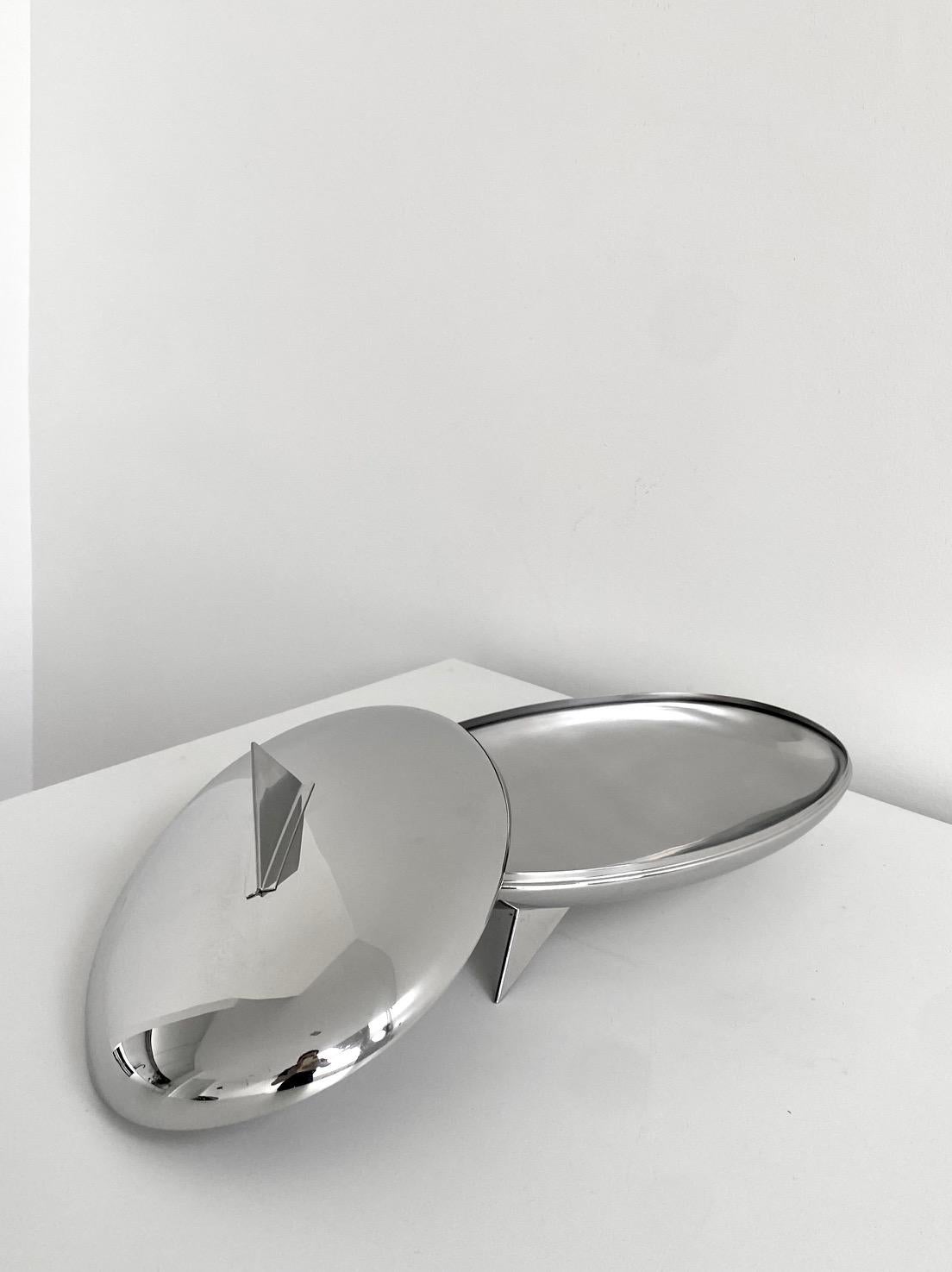 Steel Peyrano Box by Alessandro Midini for Alessi, Italy, 1989 For Sale