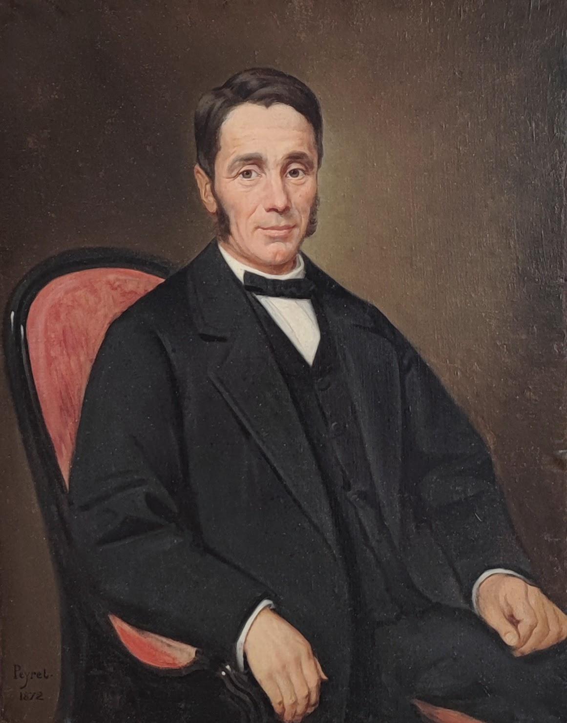 Peyret S. Portrait Painting – Porträt eines Mannes mit Beinen
