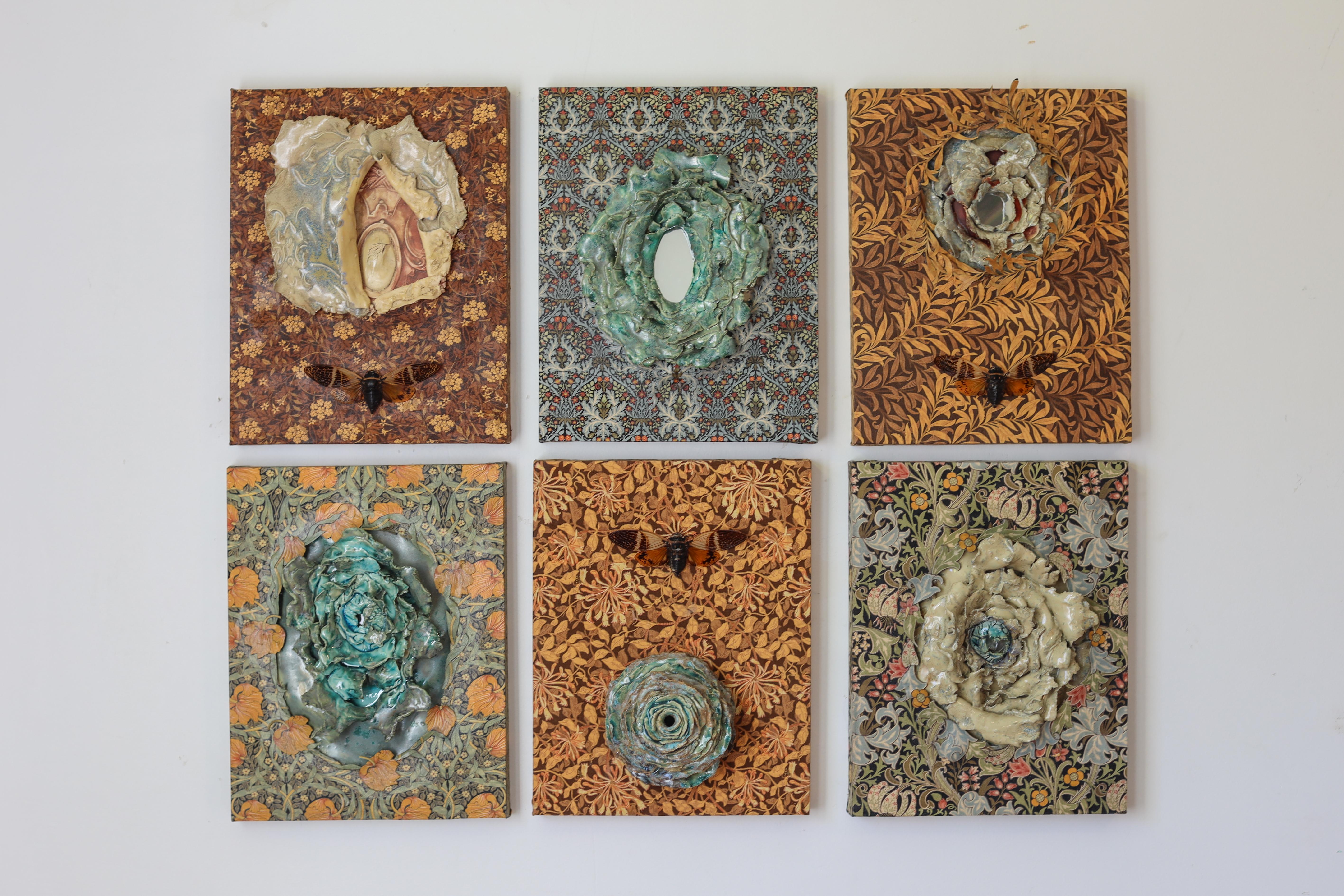 Peyton Pickenpaugh says of her work…

In my work, I explore the hidden histories of women, feminist reinterpretations of myth, and the spiritual resonance of materiality. Through layered textiles, modular ceramics and found heirlooms, I build
