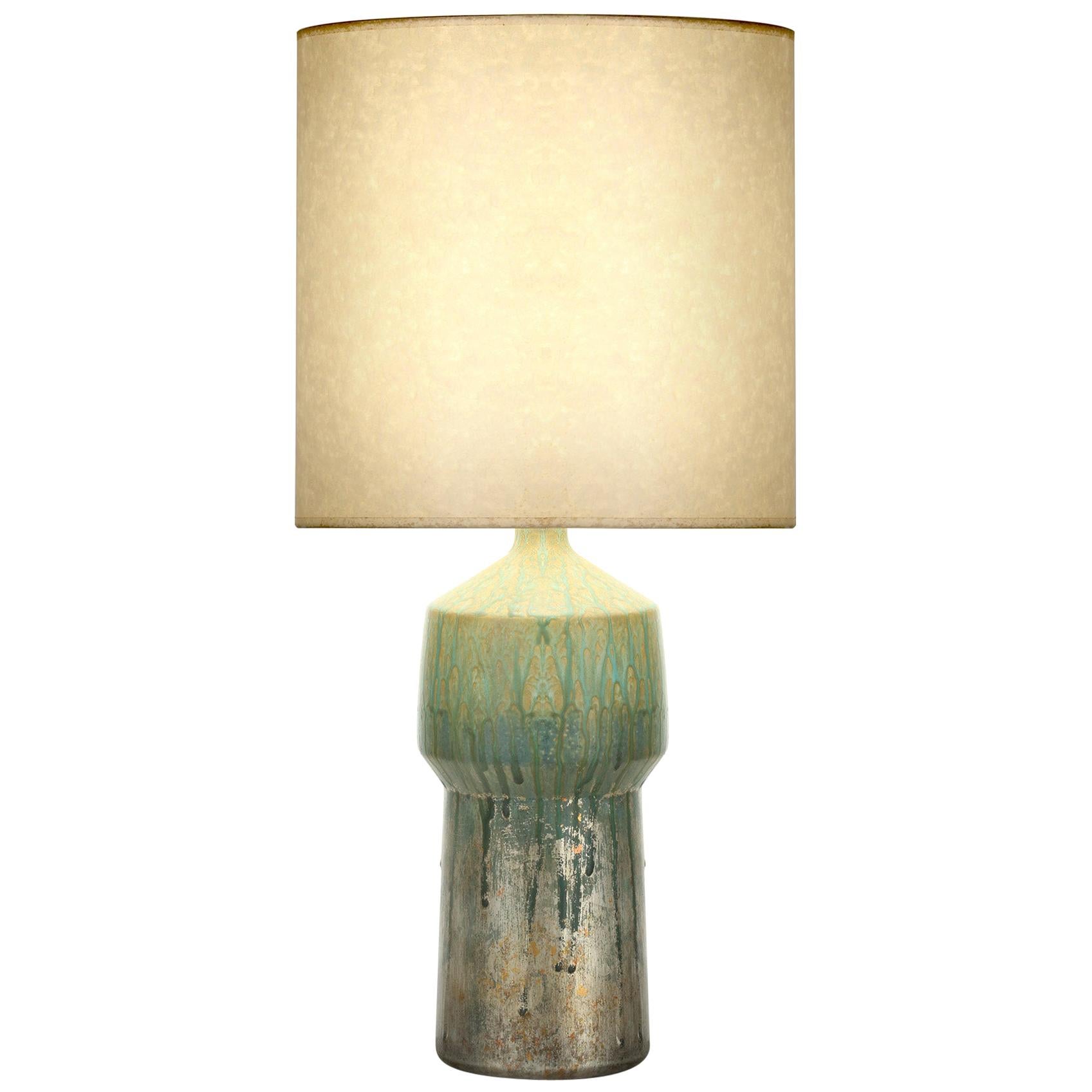 Peyton Table Lamp in Multicolor Green Ceramic by CuratedKravet