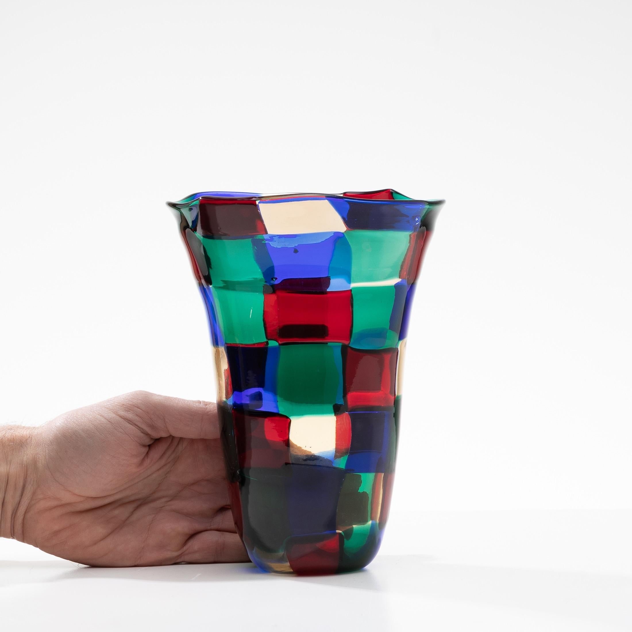 Pezzato Vase by Fulvio Bianconi, Color Variant “Parigi”, Venini Murano, Italy 2