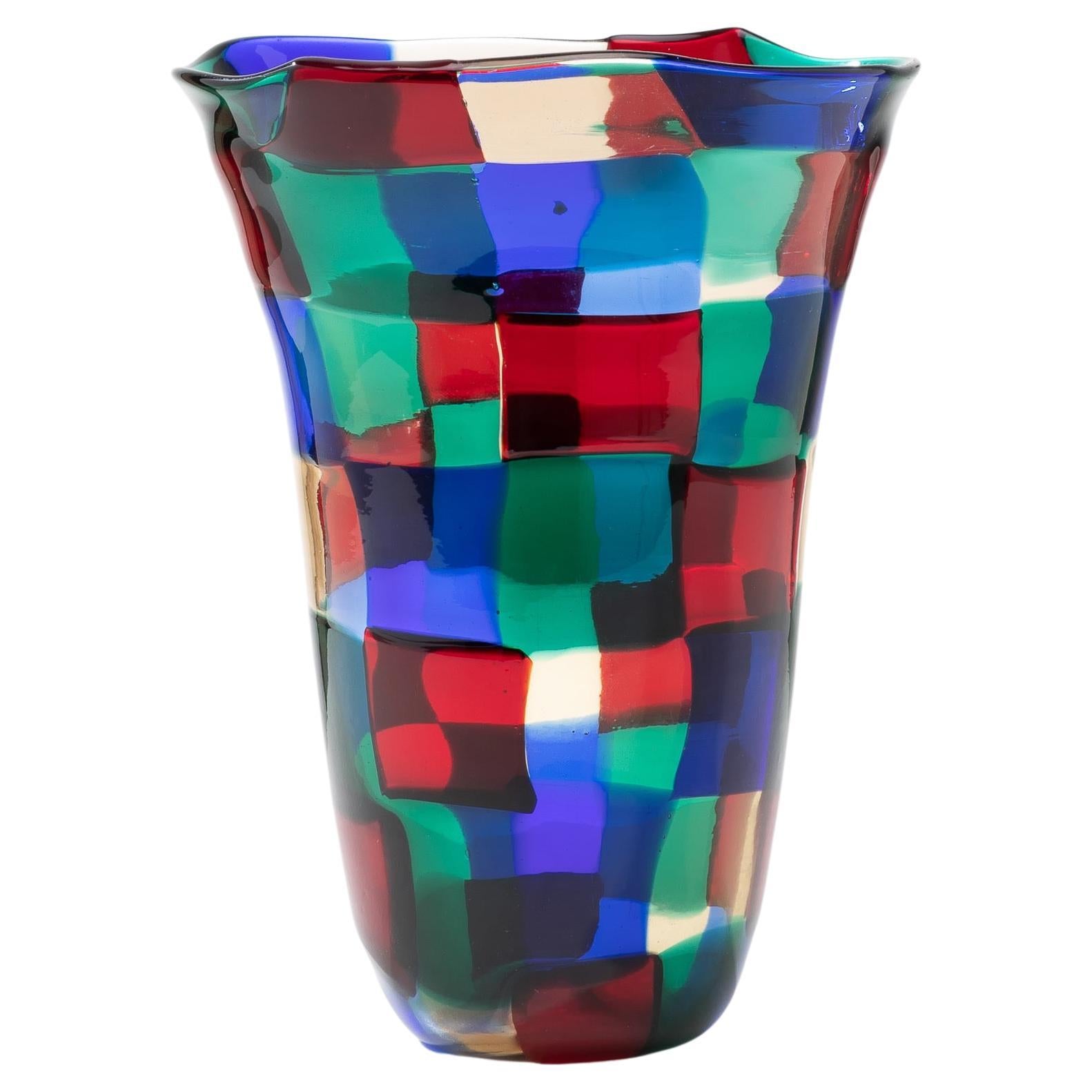 Pezzato Vase by Fulvio Bianconi, Color Variant “Parigi”, Venini Murano, Italy