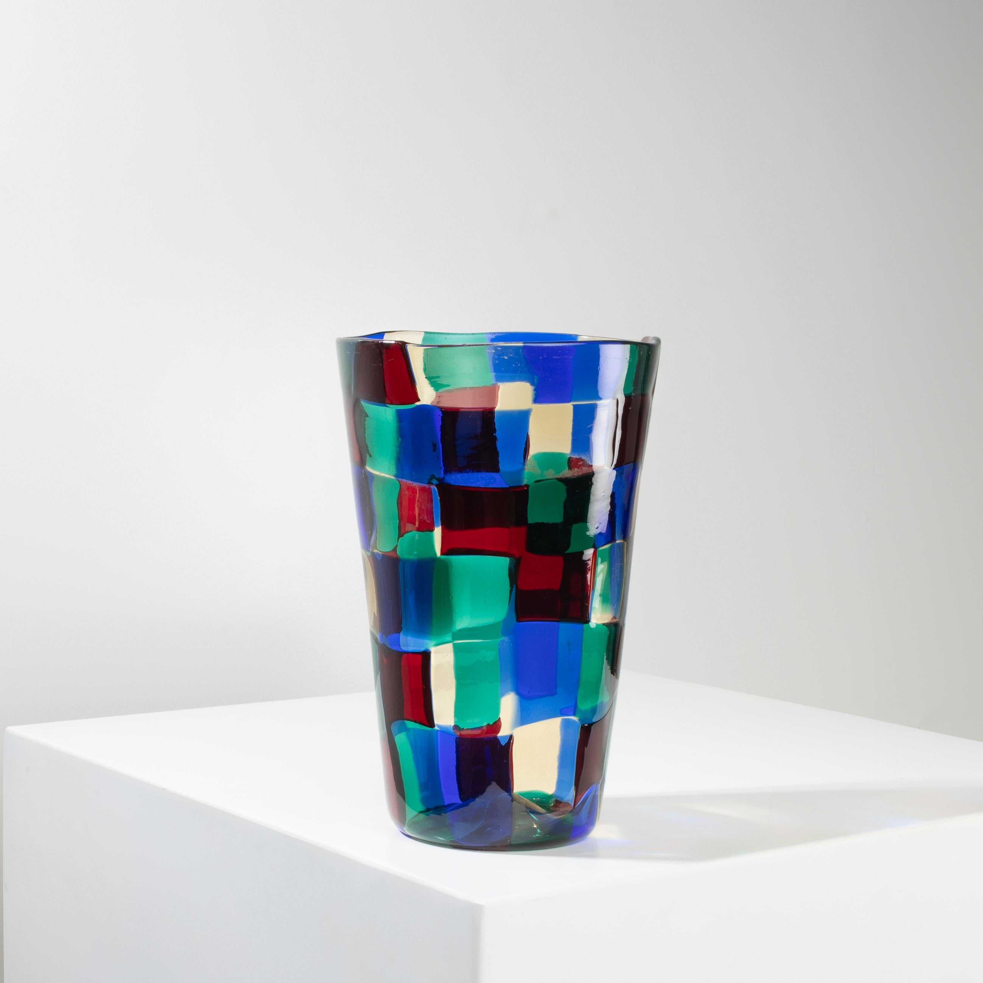 Mid-Century moderno Vaso Pezzato di Fulvio Bianconi variante colore Parigi - Venini Murano in vendita