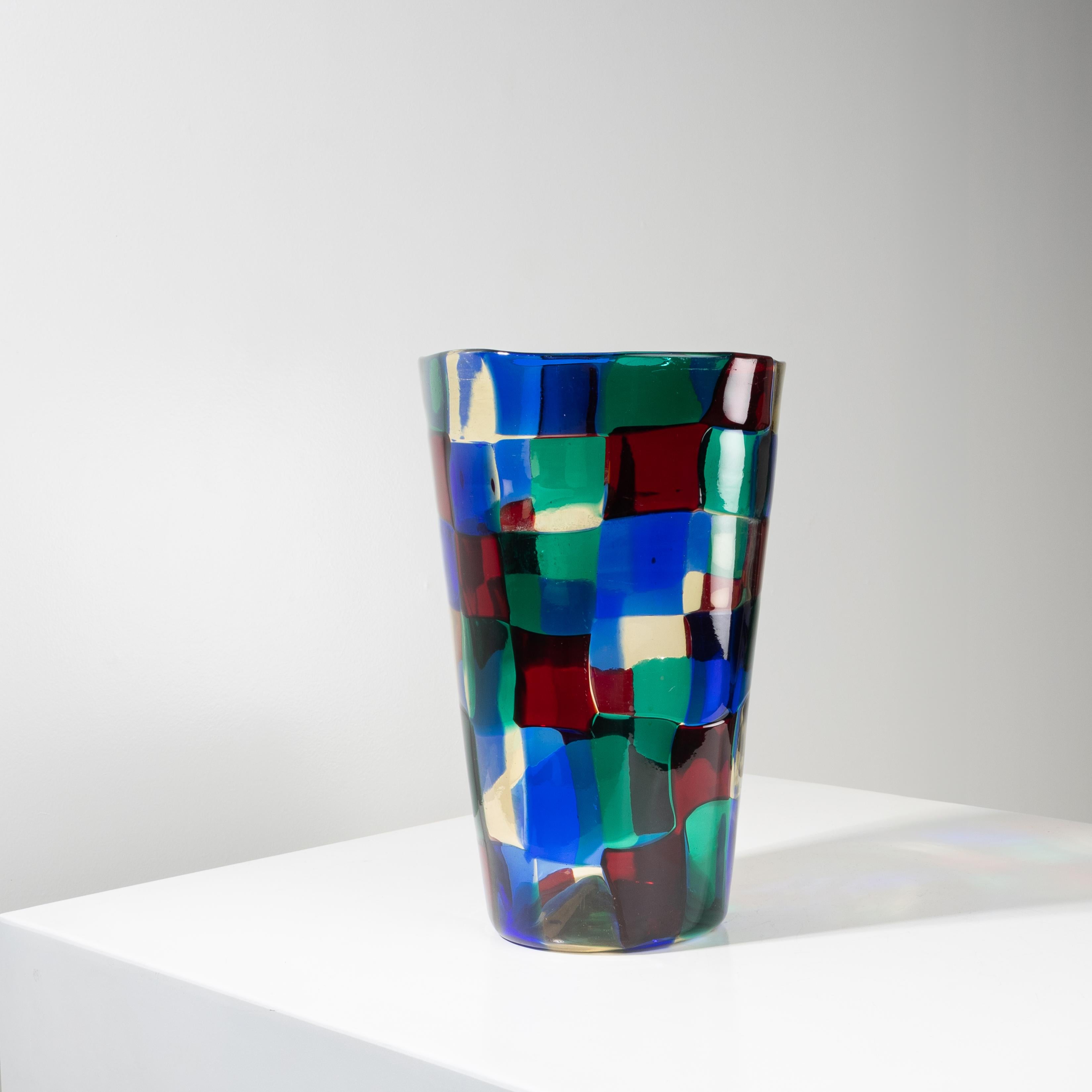 Vaso Pezzato di Fulvio Bianconi variante colore Parigi - Venini Murano In condizioni buone in vendita a Uccle, BE