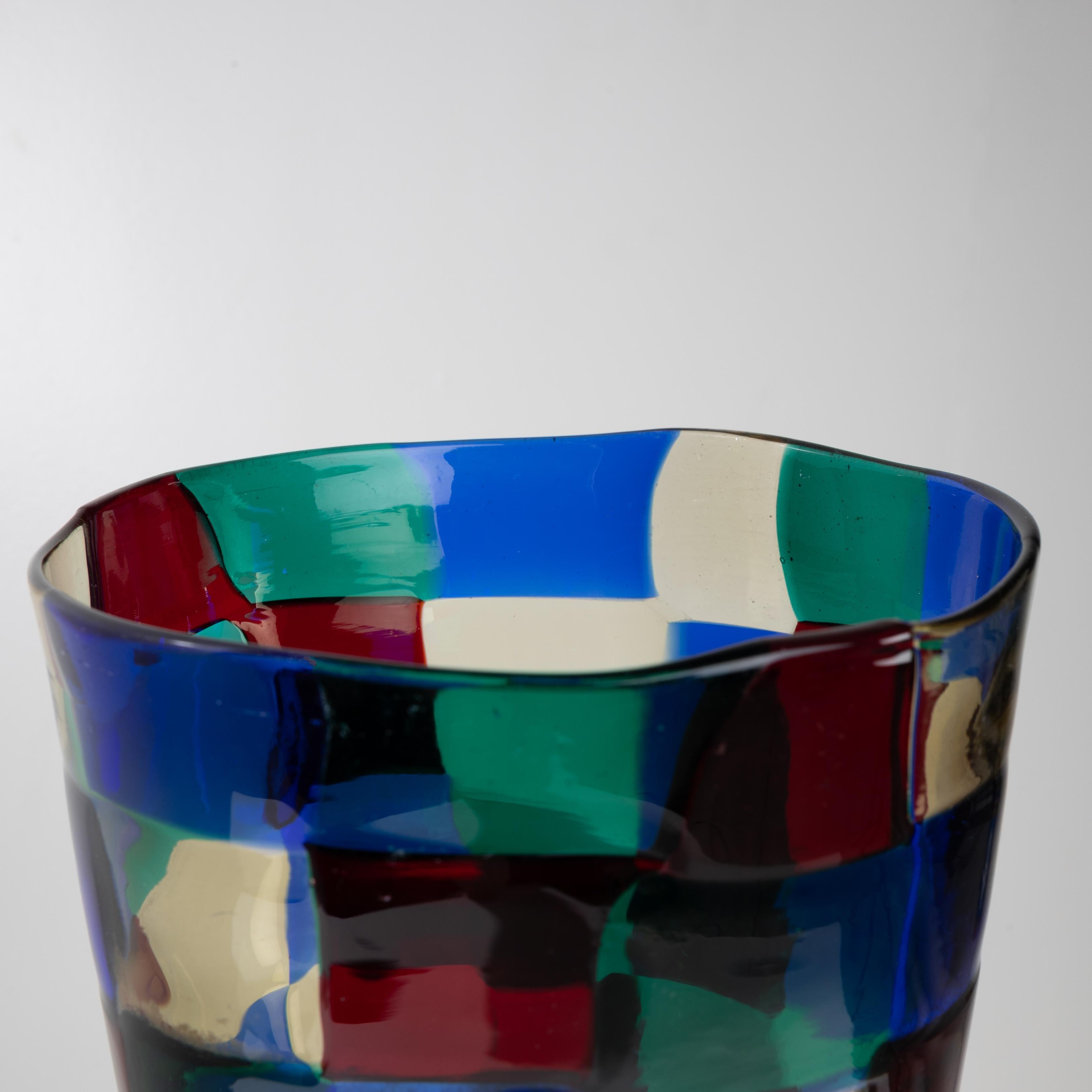 XX secolo Vaso Pezzato di Fulvio Bianconi variante colore Parigi - Venini Murano in vendita