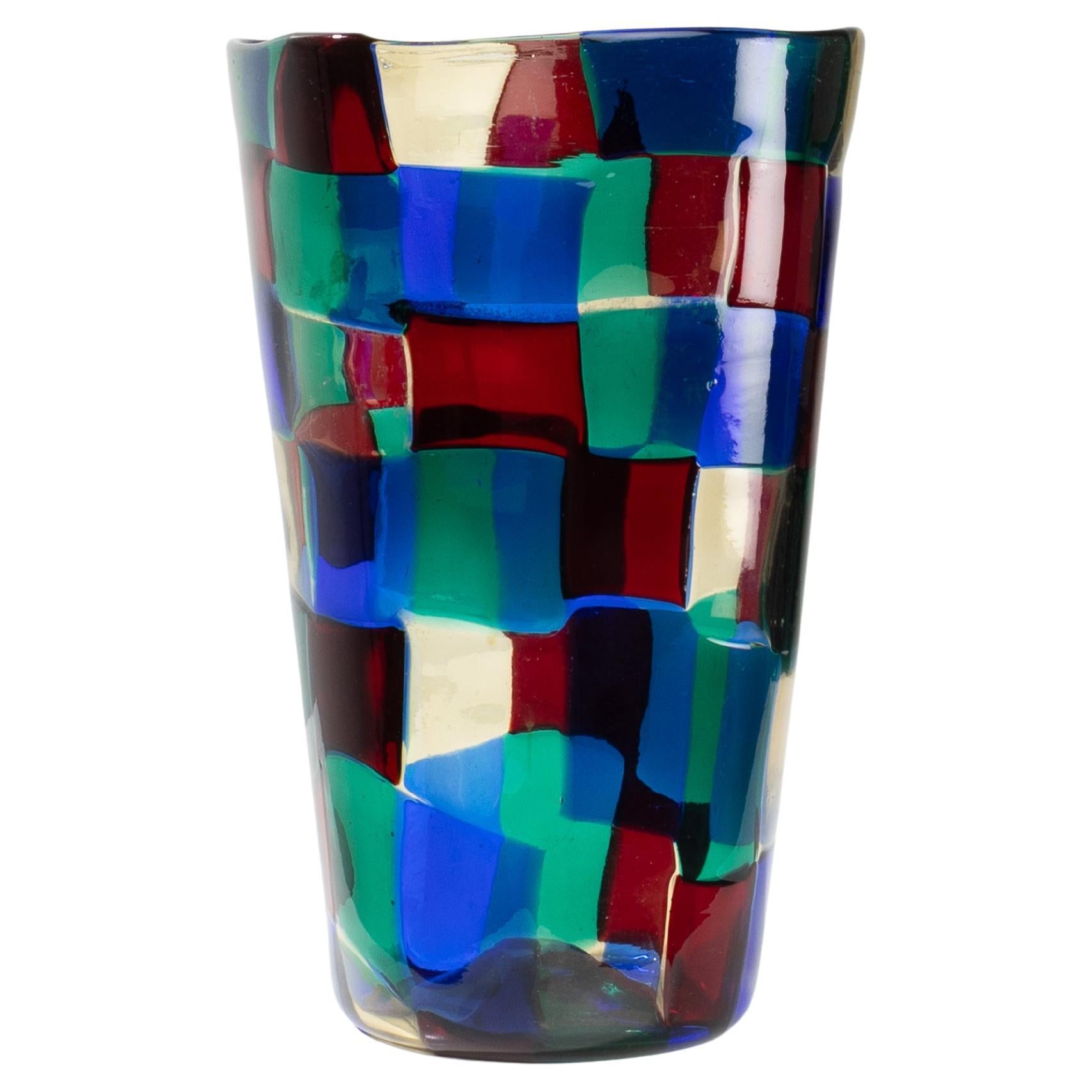 Vase Pezzato de Fulvio Bianconi variante de couleur Paris - Venini Murano