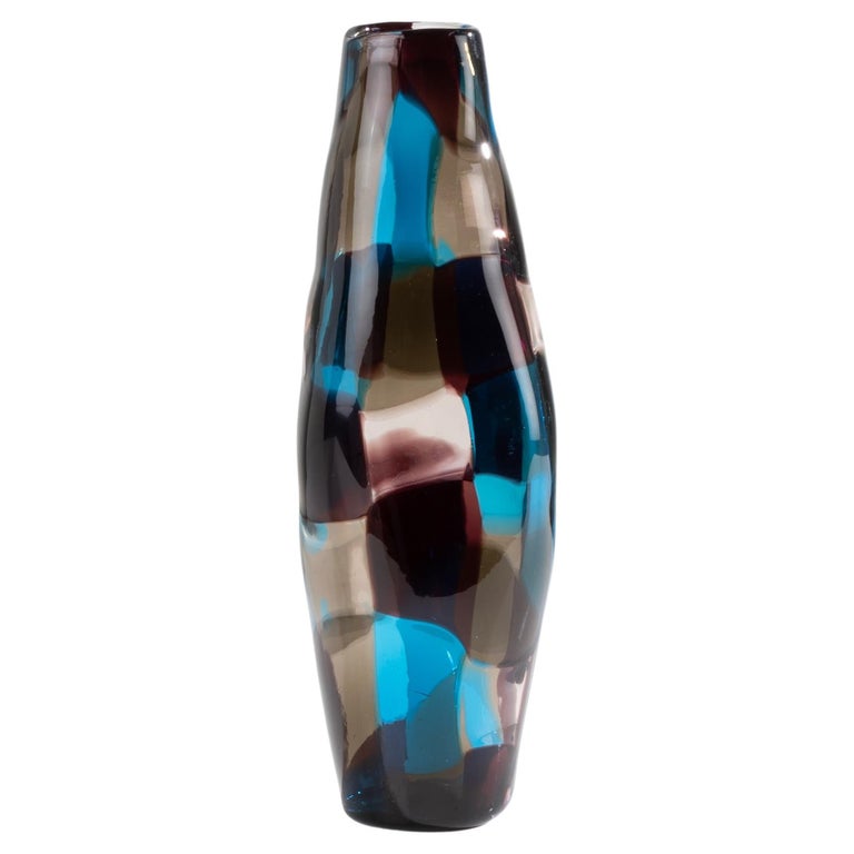 Pezzato Vase by Fulvio Bianconi, Referenced under Number 4393, Venini Murano For Sale