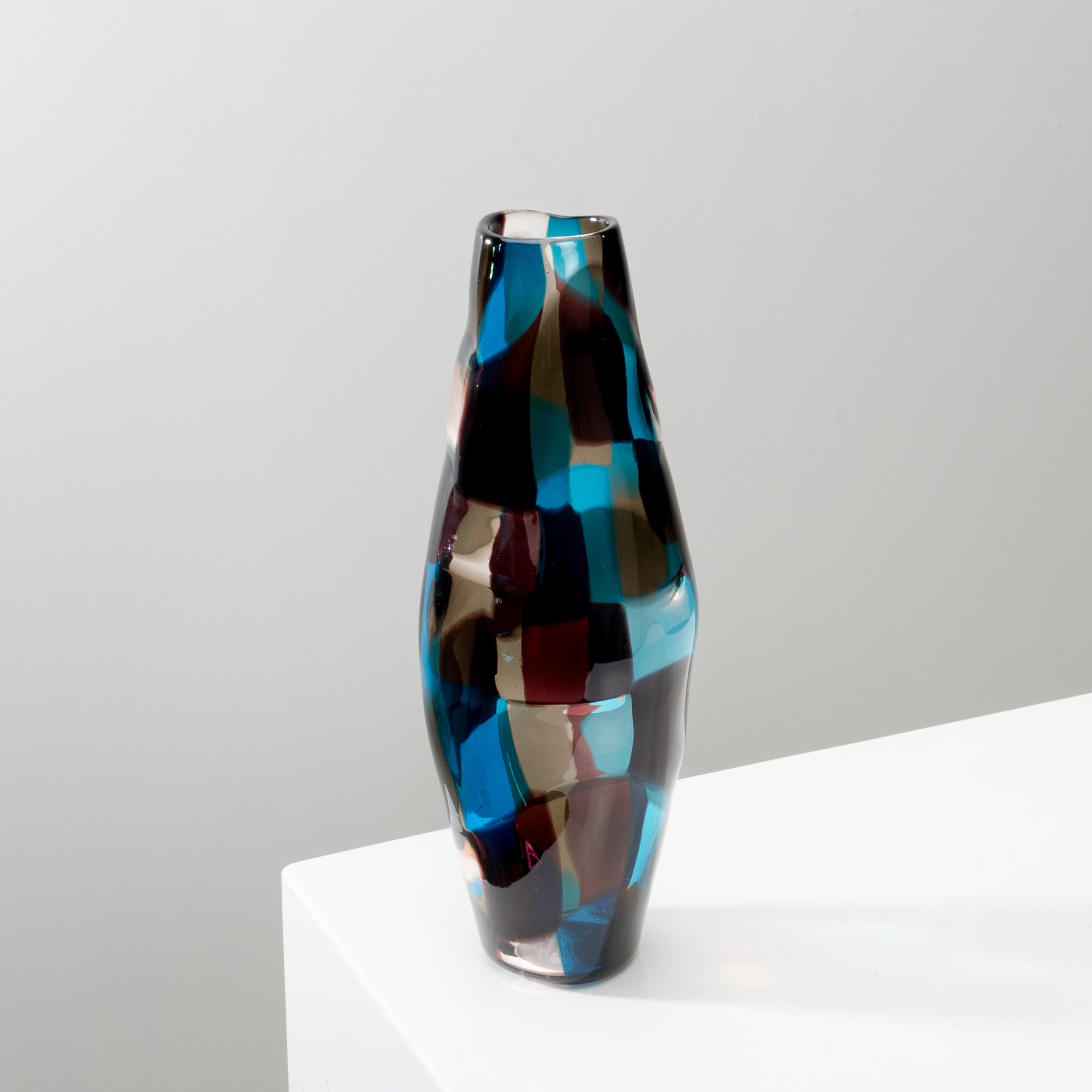 Mid-Century Modern Pezzato vase by Fulvio Bianconi – Venini Murano For Sale