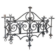 UNIQUE PIECE of wrought iron chandelier, 1930s