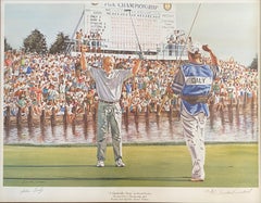 PGA Golf Tournament Autographed Lithograph, Certified Sports Memorabilia