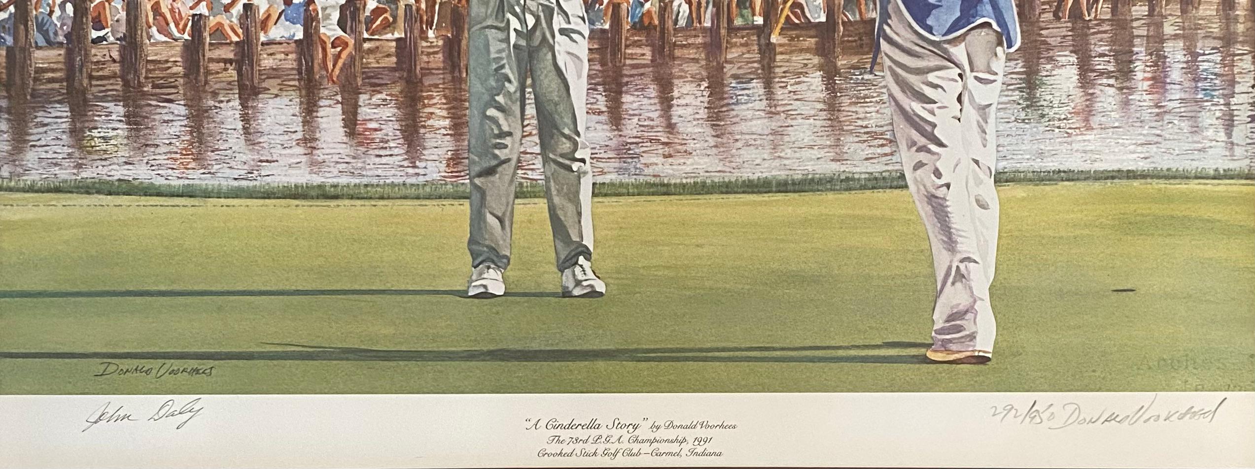 Modern PGA Golf Tournament Autographed Lithograph, Certified Sports Memorabilia For Sale