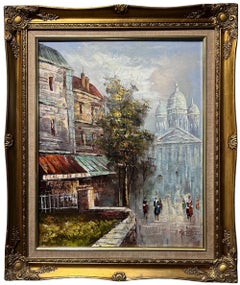 Listed Italian Artist P.G. Tiele oil painting on canvas, Paris Street View
