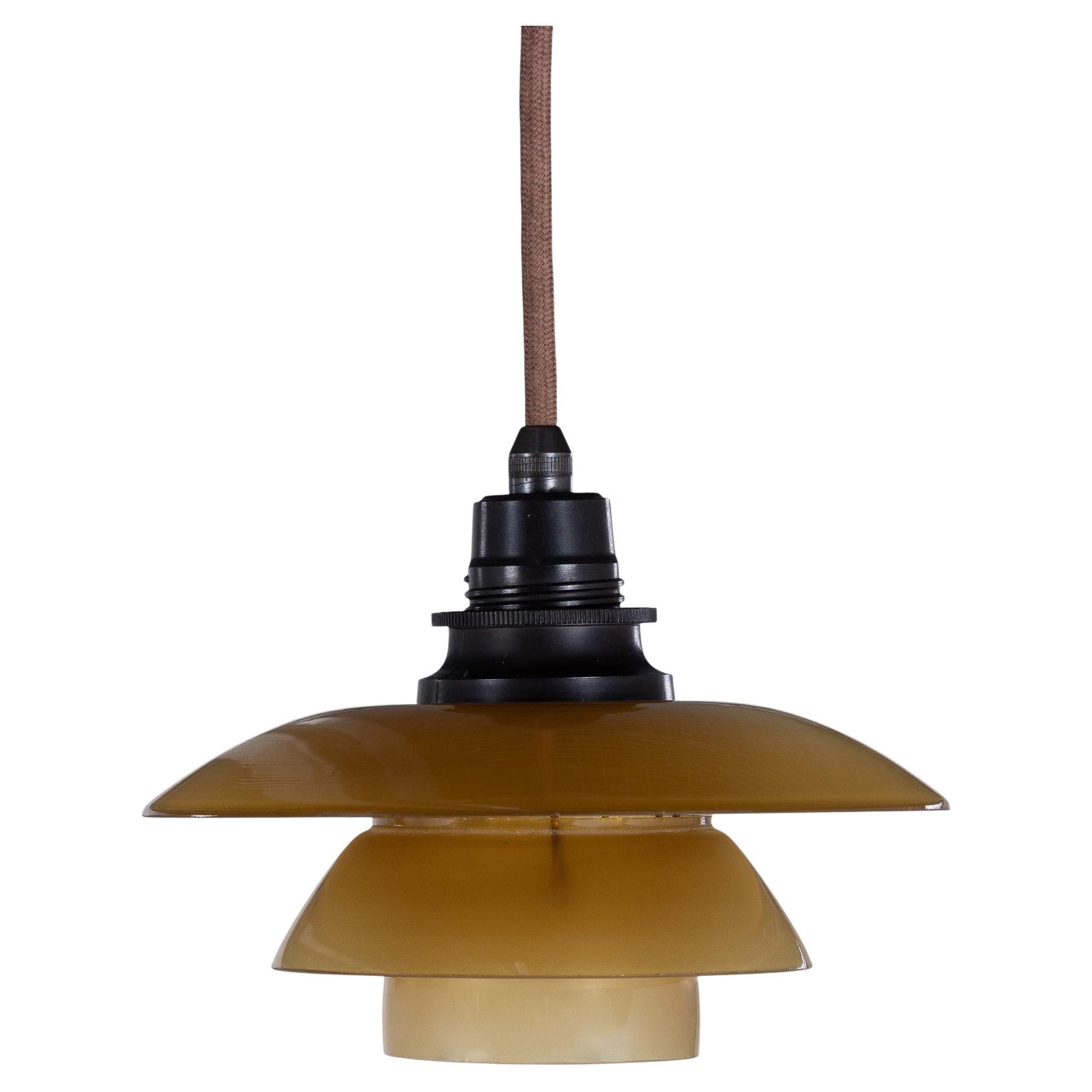 PH 1/1 - Pendant with amber shades by Poul Henningsen en vente