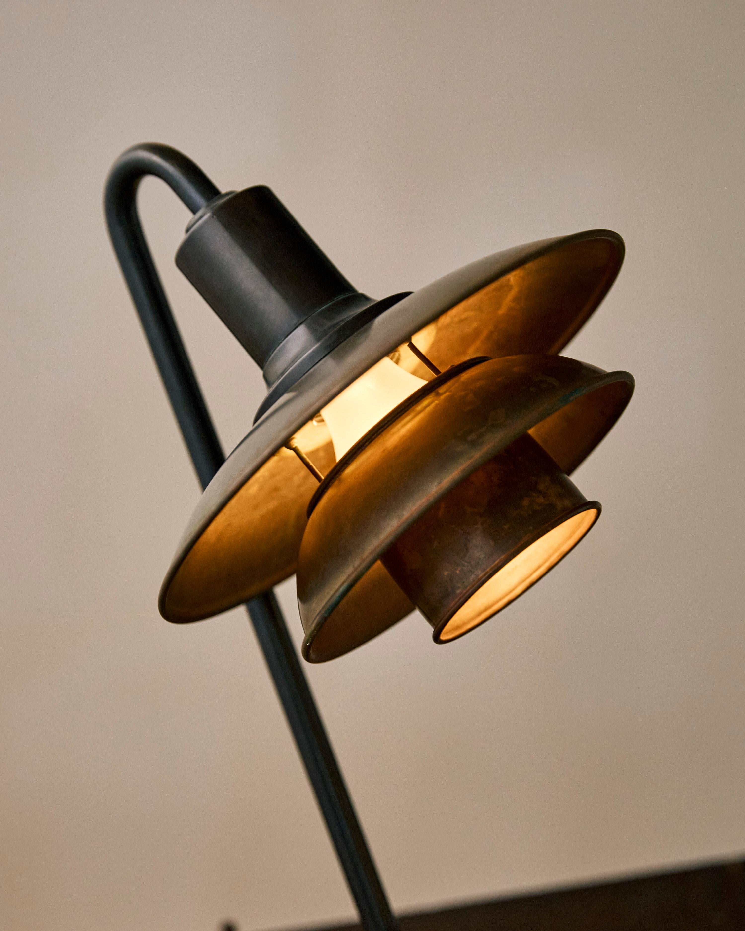 PH 2/2 Copper Snowdrop table lamp by Poul Henningsen for Louis Poulsen.