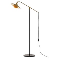 PH-2/2 “Water Pump" Floor Lamp in Brass & Glass by Poul Henningsen, 1940s