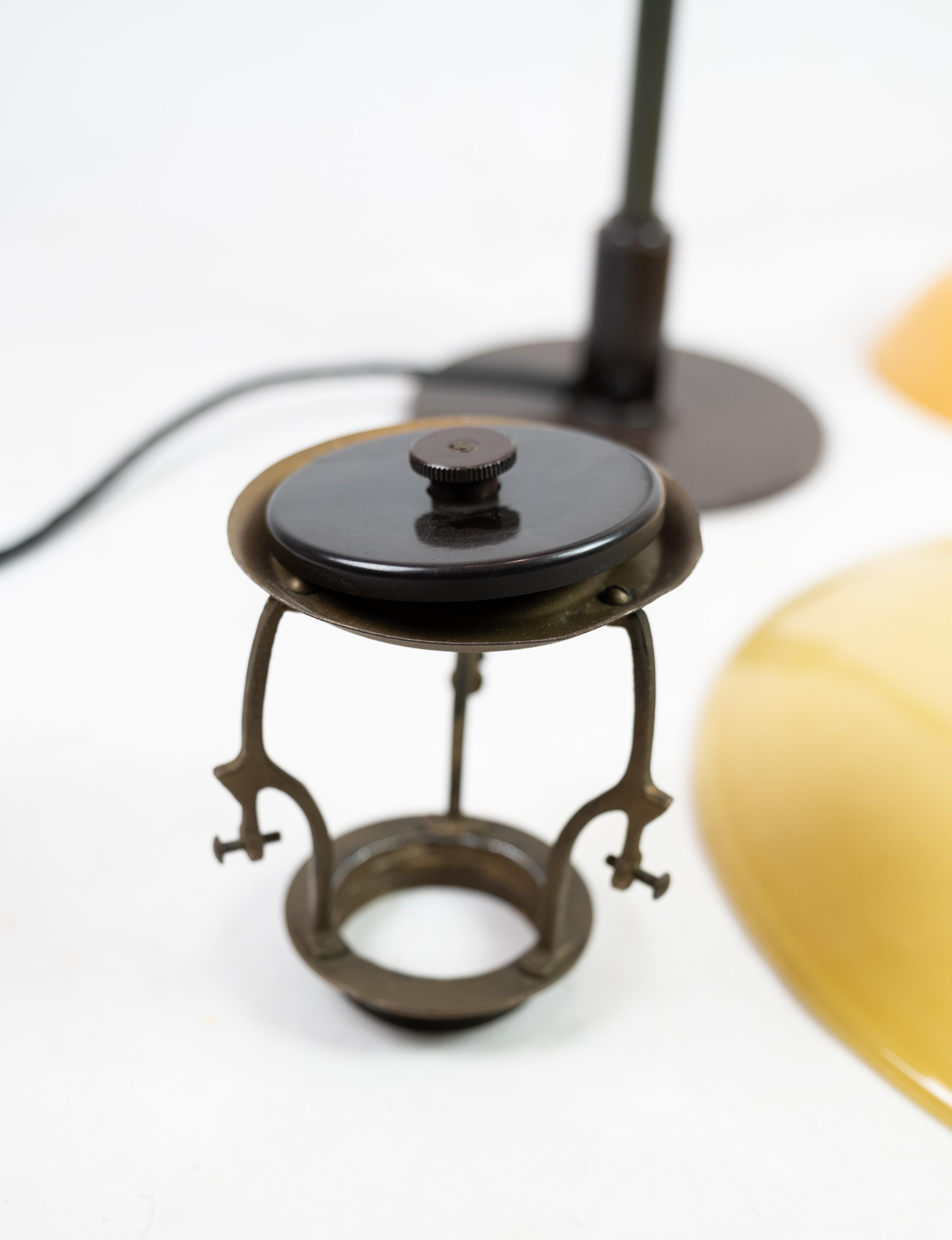 PH 3-1/2 2-1/2 Patented, Table Lamp, Metal, Yellow Matt Opal Shade, 1933 8