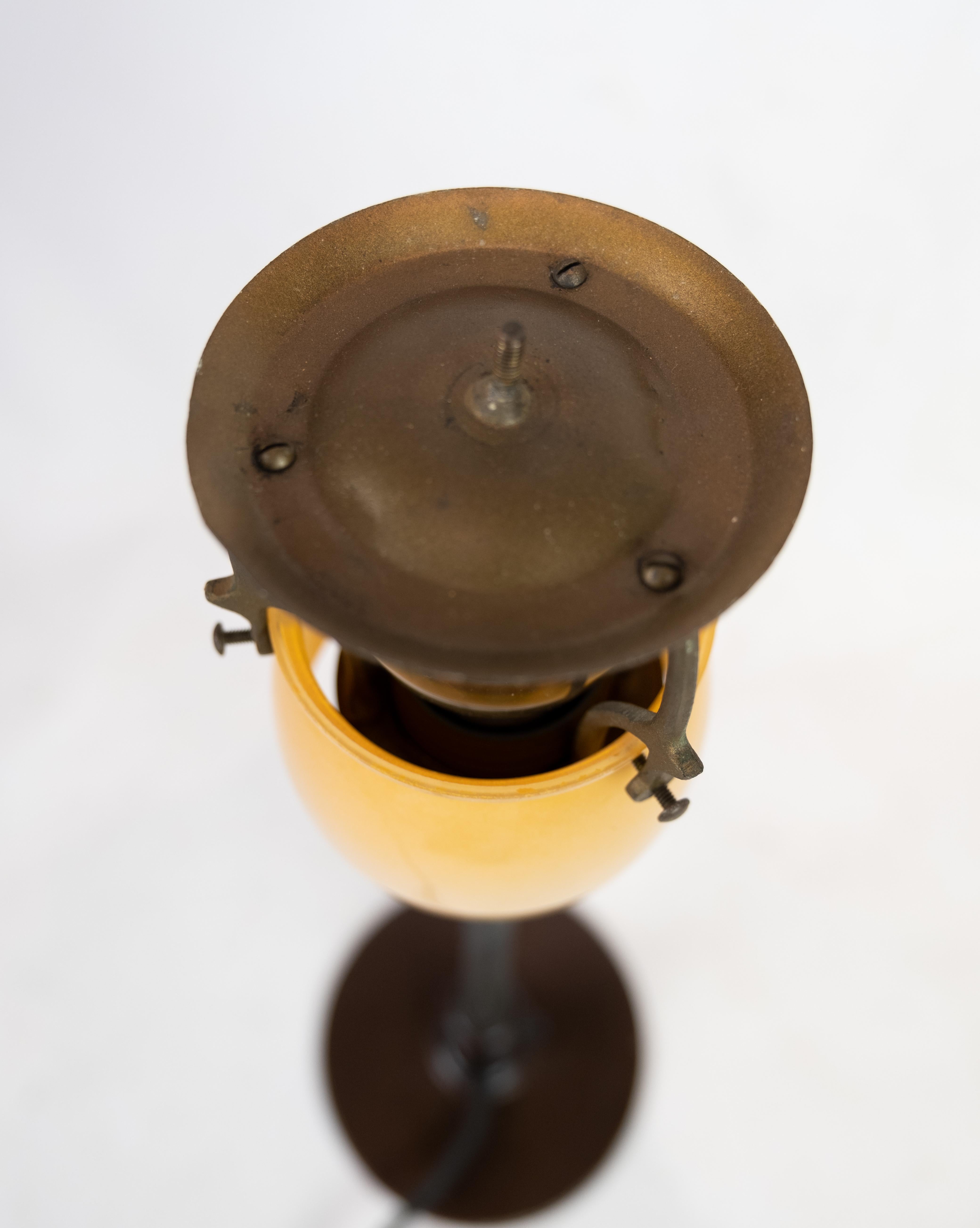 PH 3-1/2 2-1/2 Patented, Table Lamp, Metal, Yellow Matt Opal Shade, 1933 3