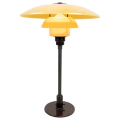 PH 3-1/2 2-1/2 Patented, Table Lamp, Metal, Yellow Matt Opal Shade, 1933