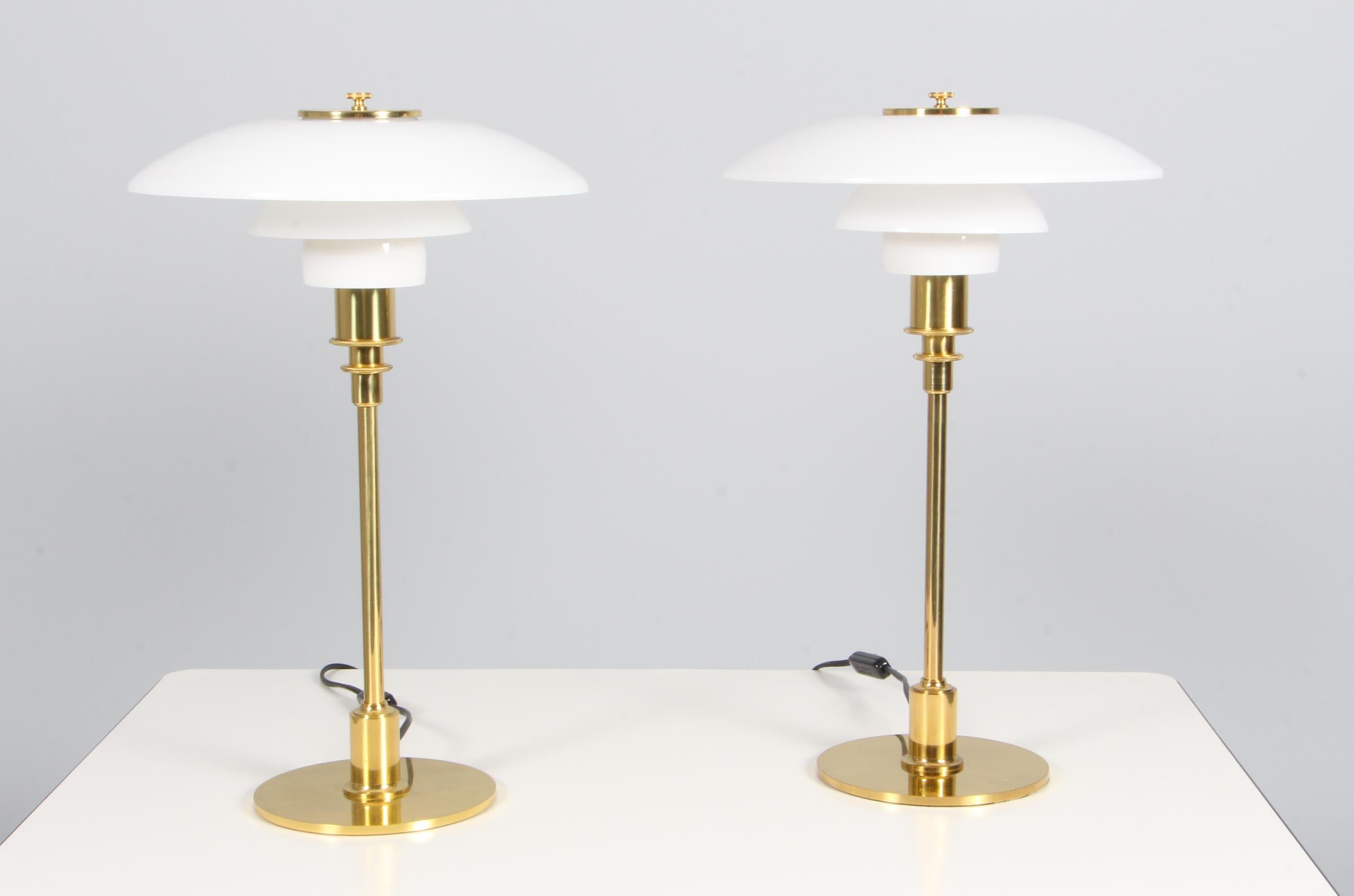 Scandinavian Modern PH 3/2  brassTable Lamps by Poul Henningsen. Annivesary edition