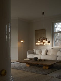 'PH 3/2 Centenary Edition' Amber Glass and Brass Floor Lamp for Louis Poulsen