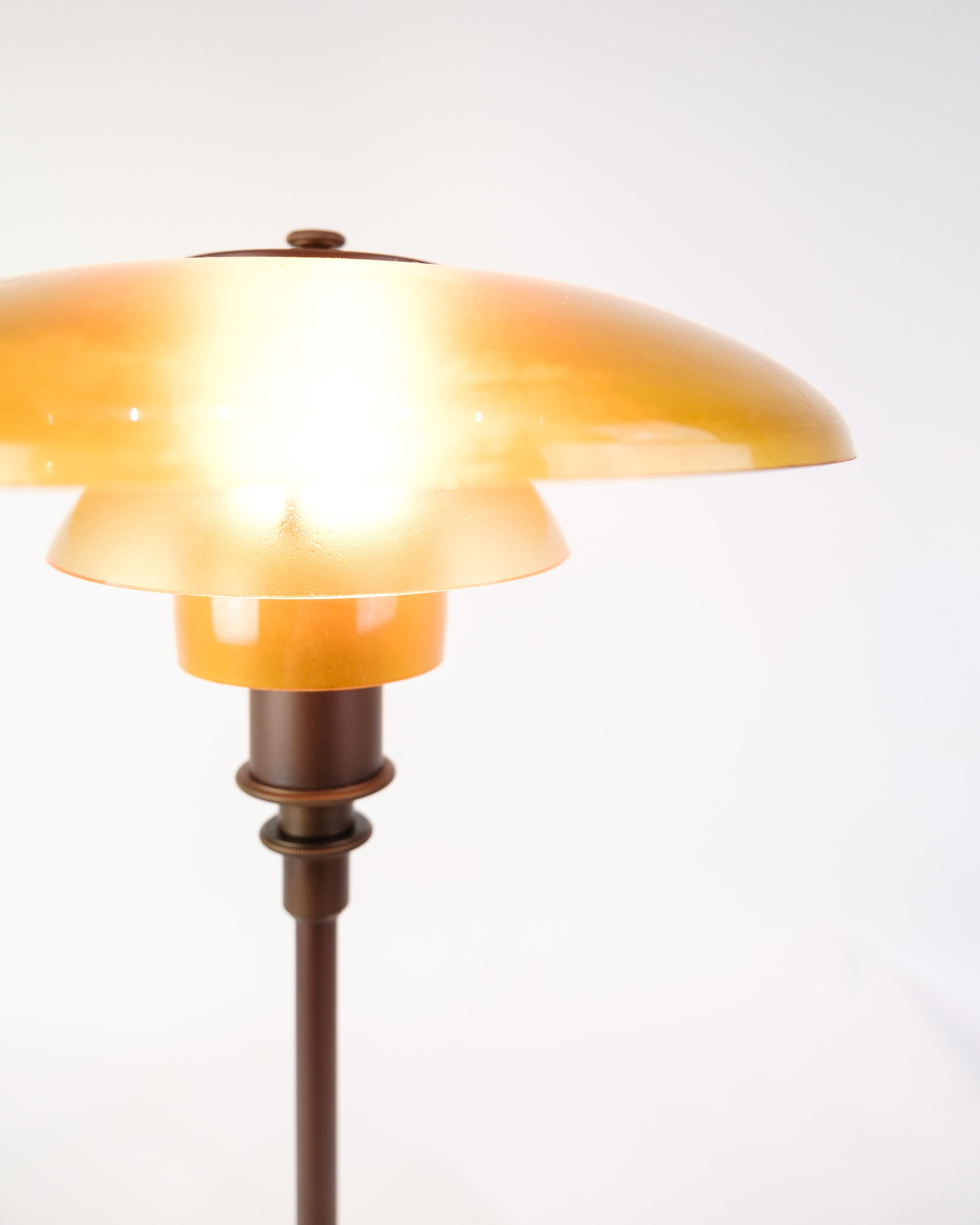 Danois Lampe à poser PH 3 2 avec abat-jour ambre Par Poul Henningsen pour Louis Poulsen en vente